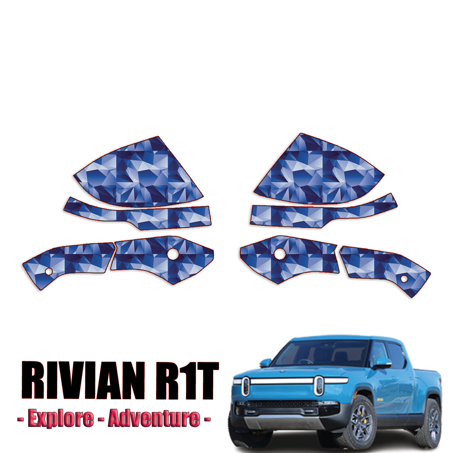 2022-2023 Rivian R1T- Explore, Adventure Precut Paint Protection Kit (PPF) – Mirrors