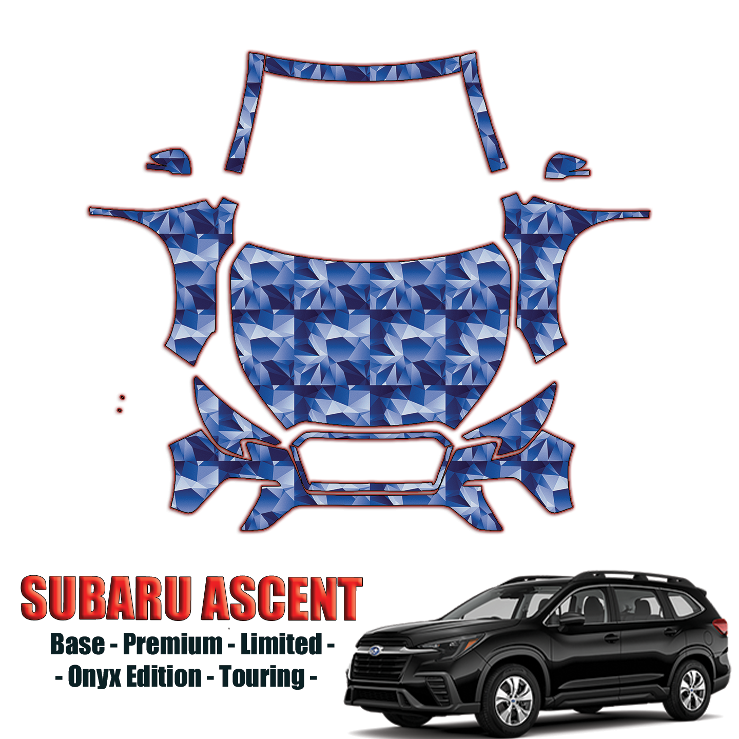 2023-2024 Subaru Ascent – Premium, Limited, Onyx Edition, Touring Paint Protection Pre Cut PPF Kit – Full Front
