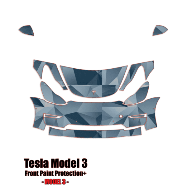 2017-2023 Tesla Model 3 Precut Paint Protection Kit – Partial Front