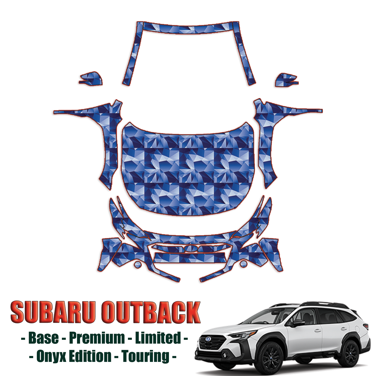 2023-2024 Subaru Outback – Base, Premium, Limited, Onyx Edition, Touring Paint Protection Pre Cut PPF Kit – Full Front