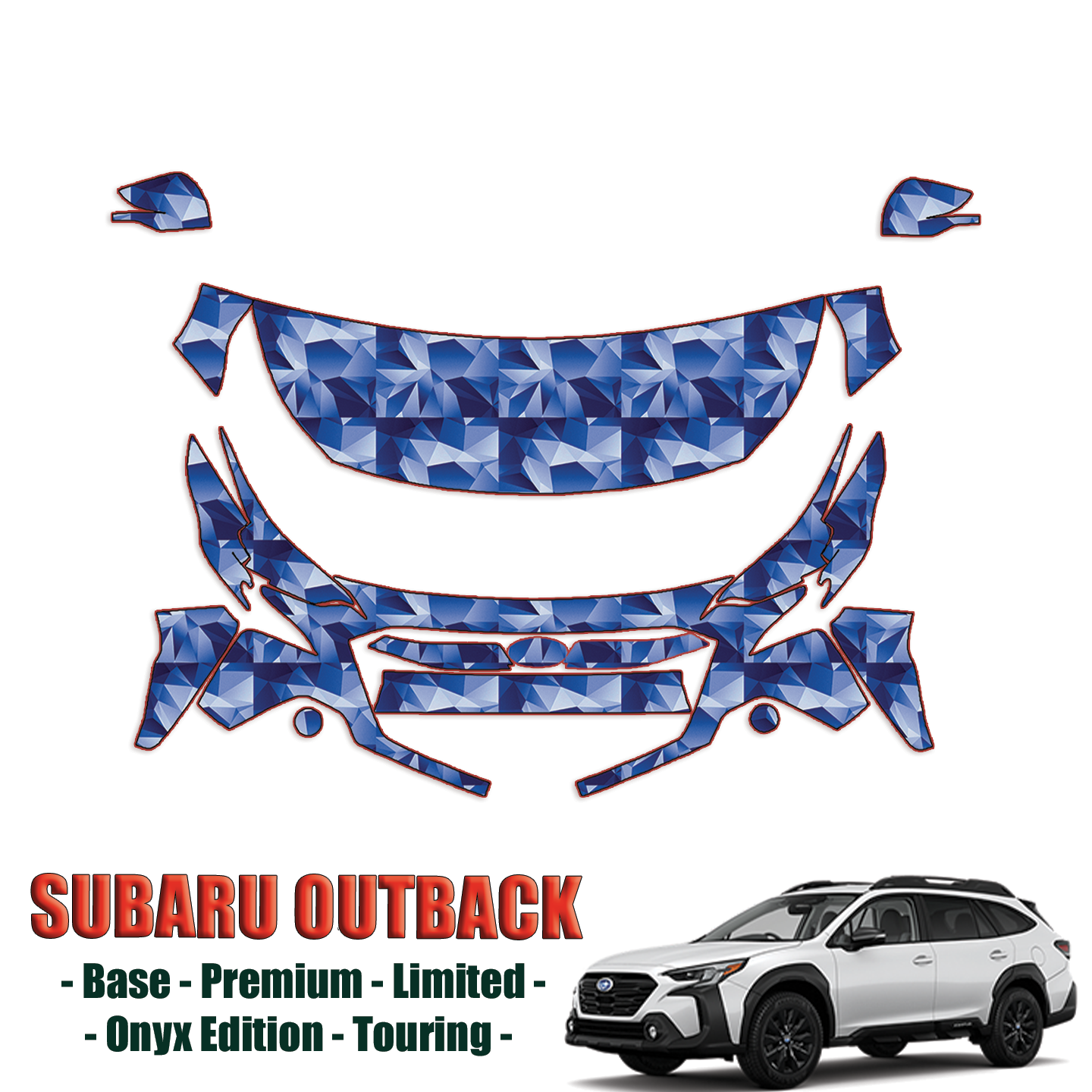 2023-2024 Subaru Outback – Base, Premium, Limited, Onyx Edition, Touring Precut Paint Protection PPF Kit – Partial Front