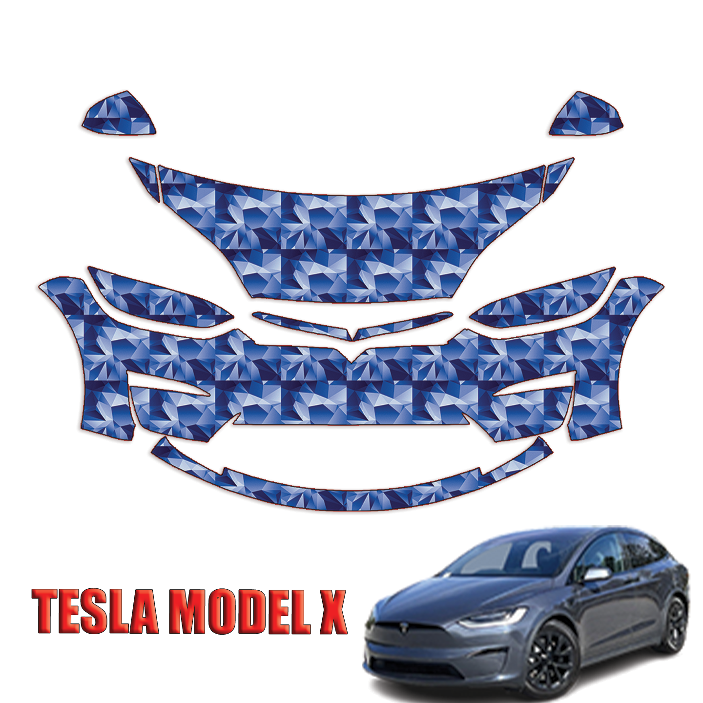 2022-2024 Tesla Model X Precut Paint Protection Kit – Partial Front