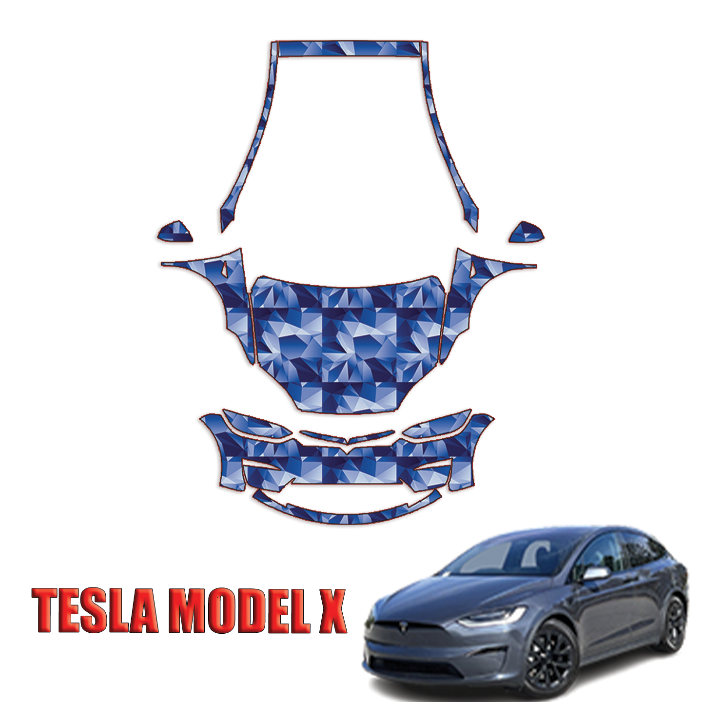 2022-2024 Tesla Model X Precut Paint Protection Kit – Full Front