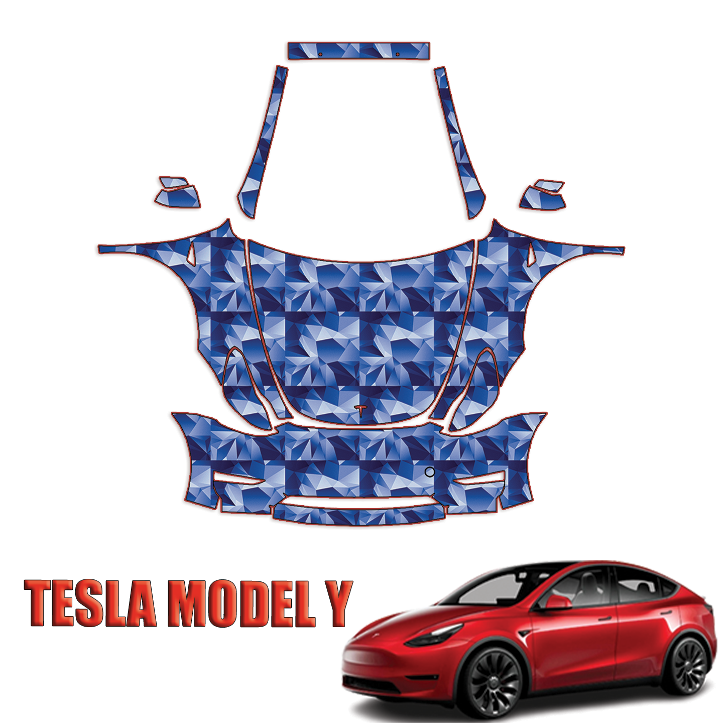 2024 Tesla Model Y Paint Protection Kit Full Front – 2024 Design / No Sensors