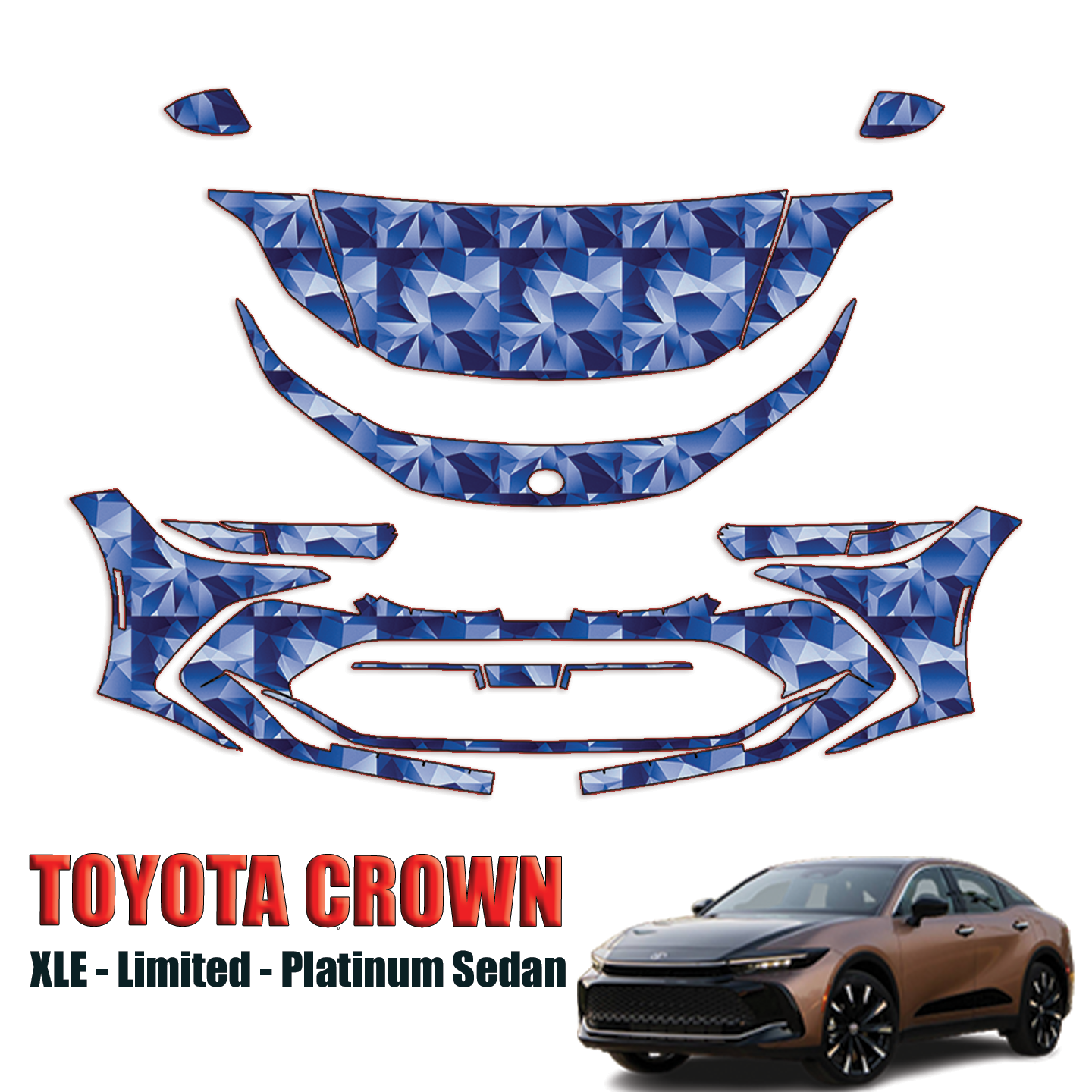 2023-2024 Toyota Crown XLE, Limited, Platinum Precut Paint Protection PPF Kit – Partial Front