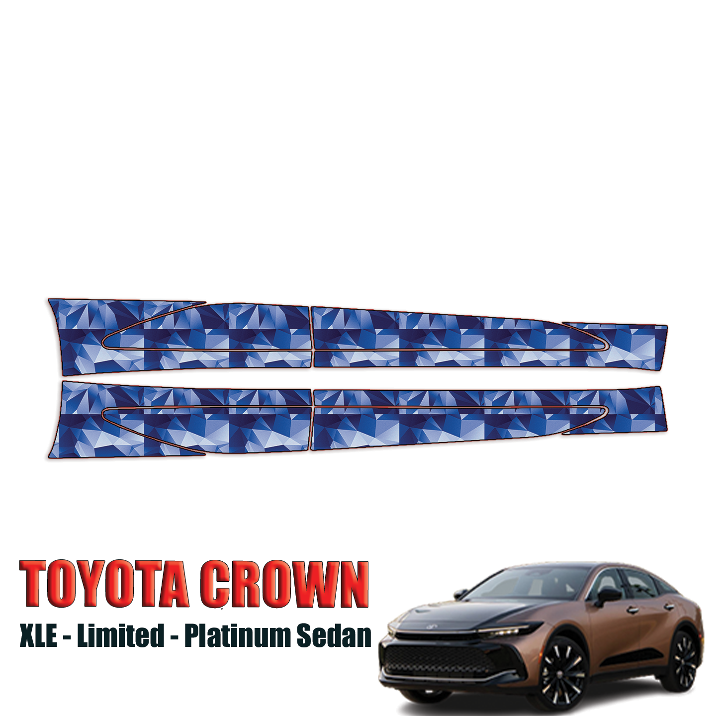 2023-2024 Toyota Crown XLE, Limited, Platinum Precut Paint Protection Kit – Rocker Panels