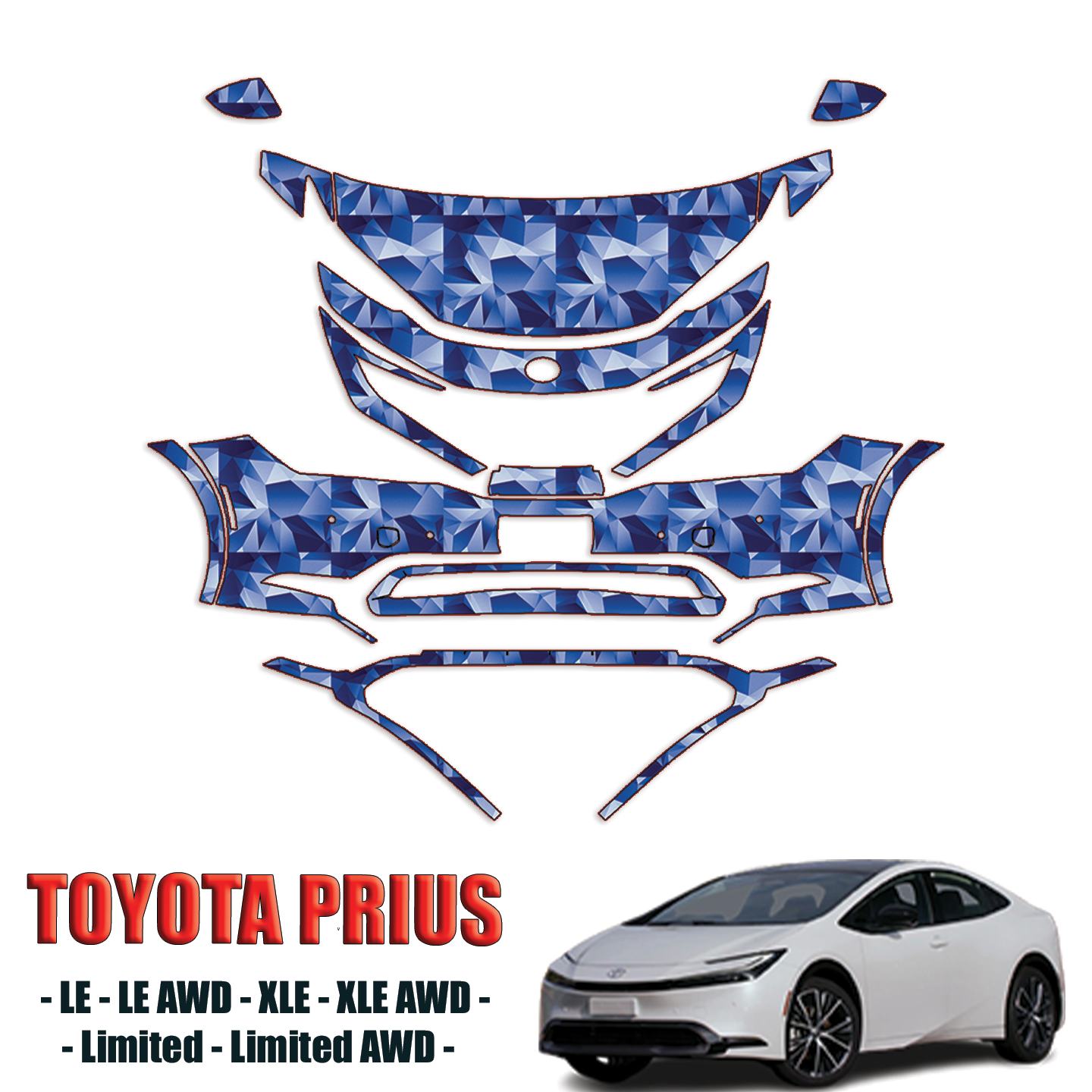 2023-2024 Toyota Prius – Precut Paint Protection PPF Kit – Partial Front
