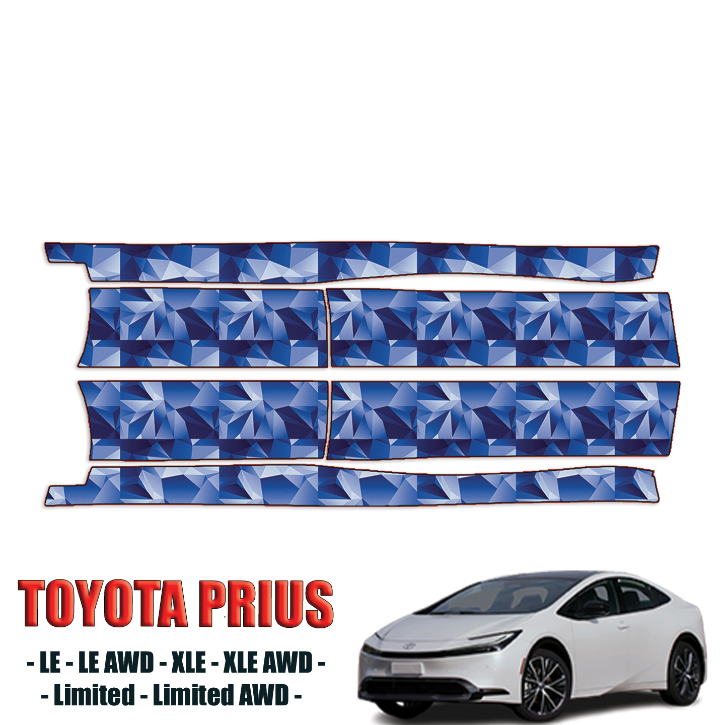 2023-2024 Toyota Prius – LE, LE AWD, XLE, XLE AWD, Limited, Limited AWD Precut Paint Protection Kit – Rocker Panels