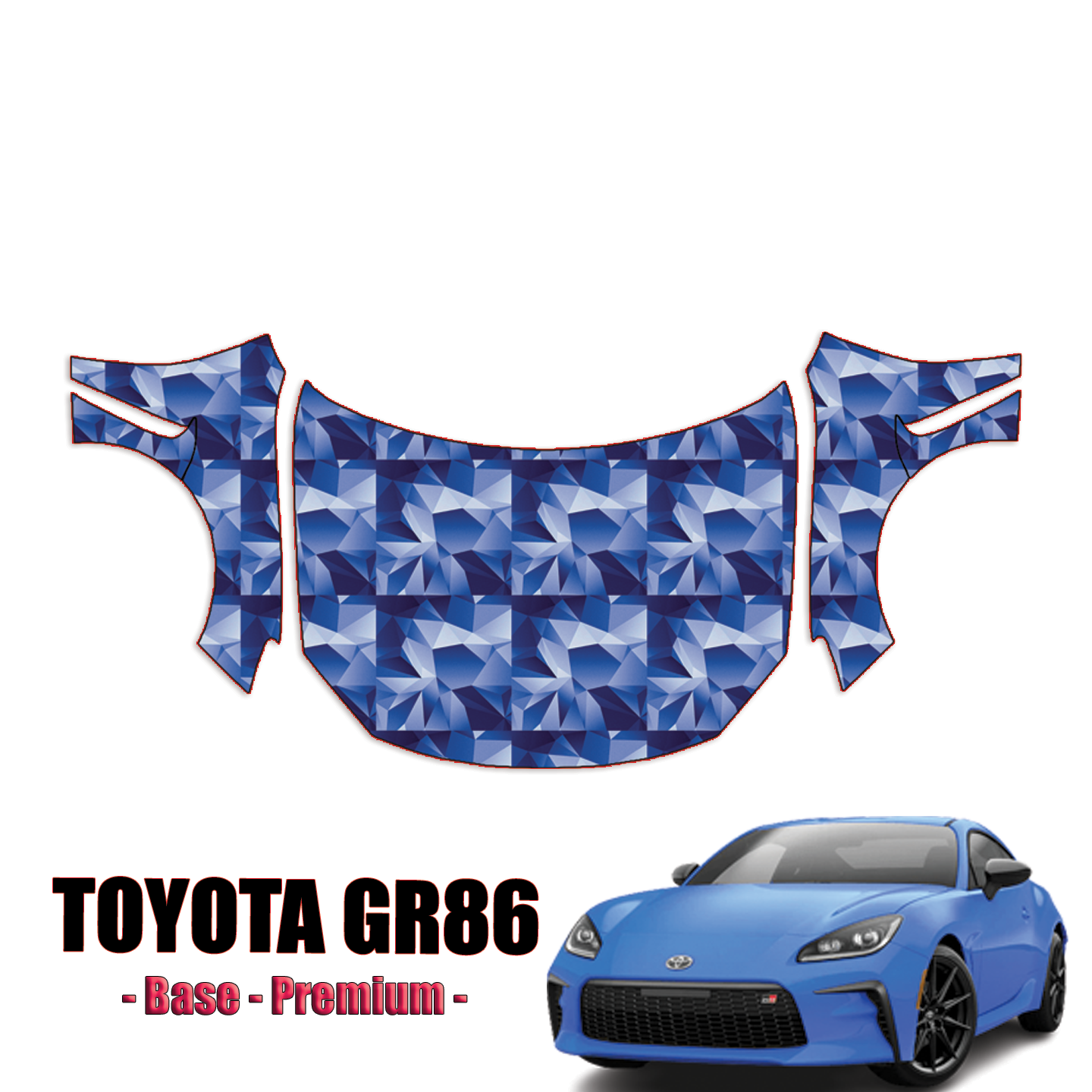 2022-2023 Toyota GR86 – Base, Premium Precut Paint Protection Kit – Full Hood + Fenders