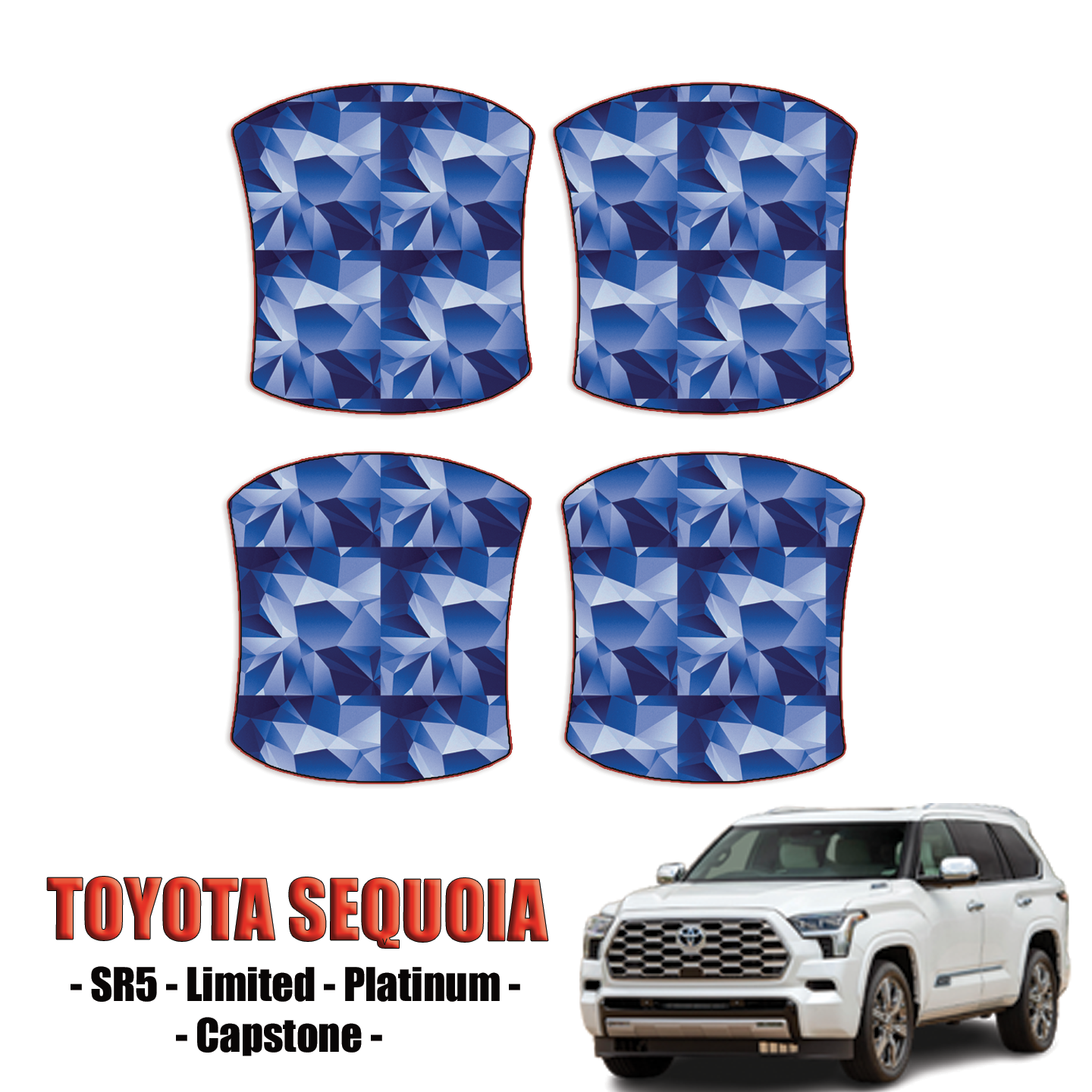 2023-2024 Toyota Sequoia – SR5, Limited, Platinum, Capston Precut Paint Protection Kit – Door Handles