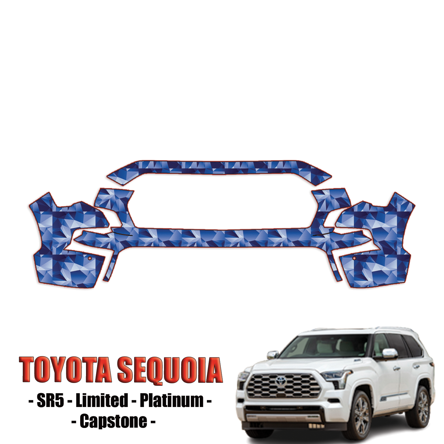 2023-2024 Toyota Sequoia Precut Paint Protection Kit – Front Bumper