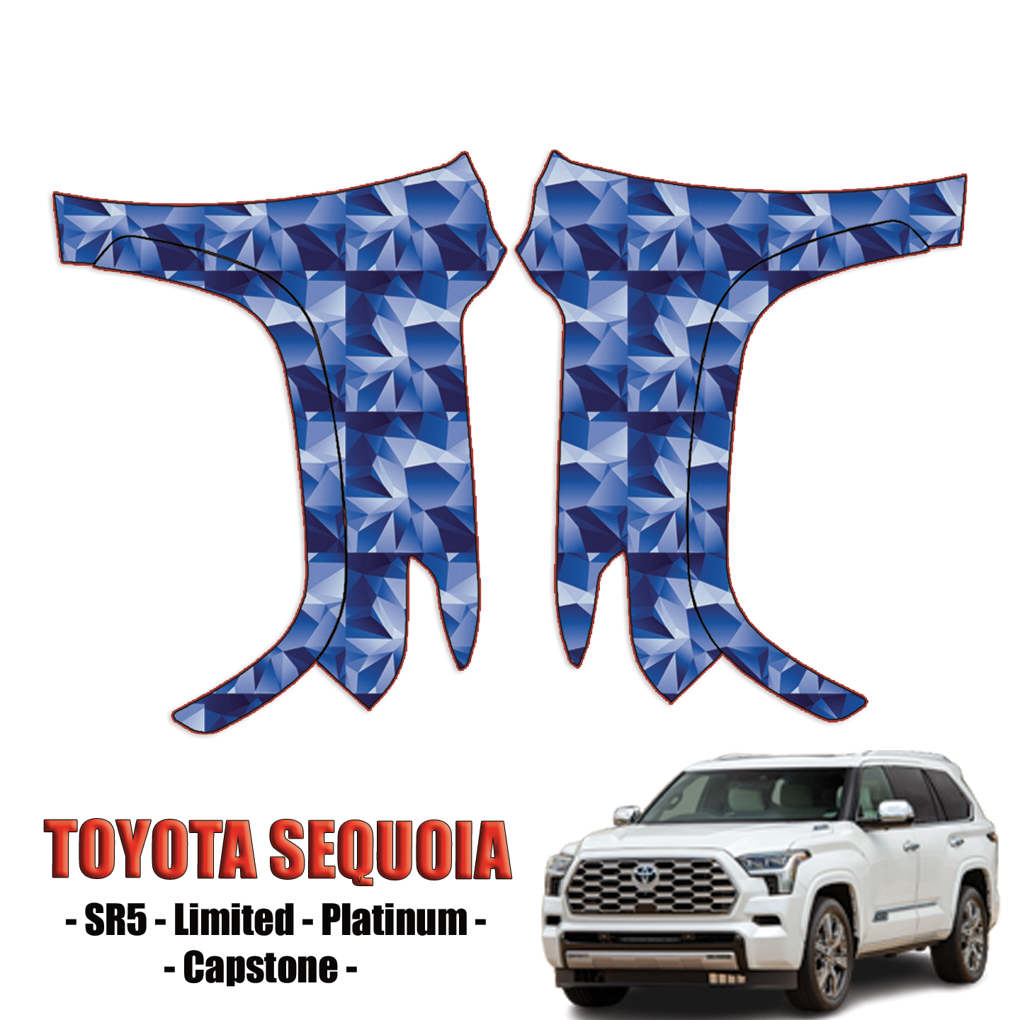 2023-2024 Toyota Sequoia – SR5, Limited, Platinum, Capstone Precut Paint Protection Kit – Front Fenders
