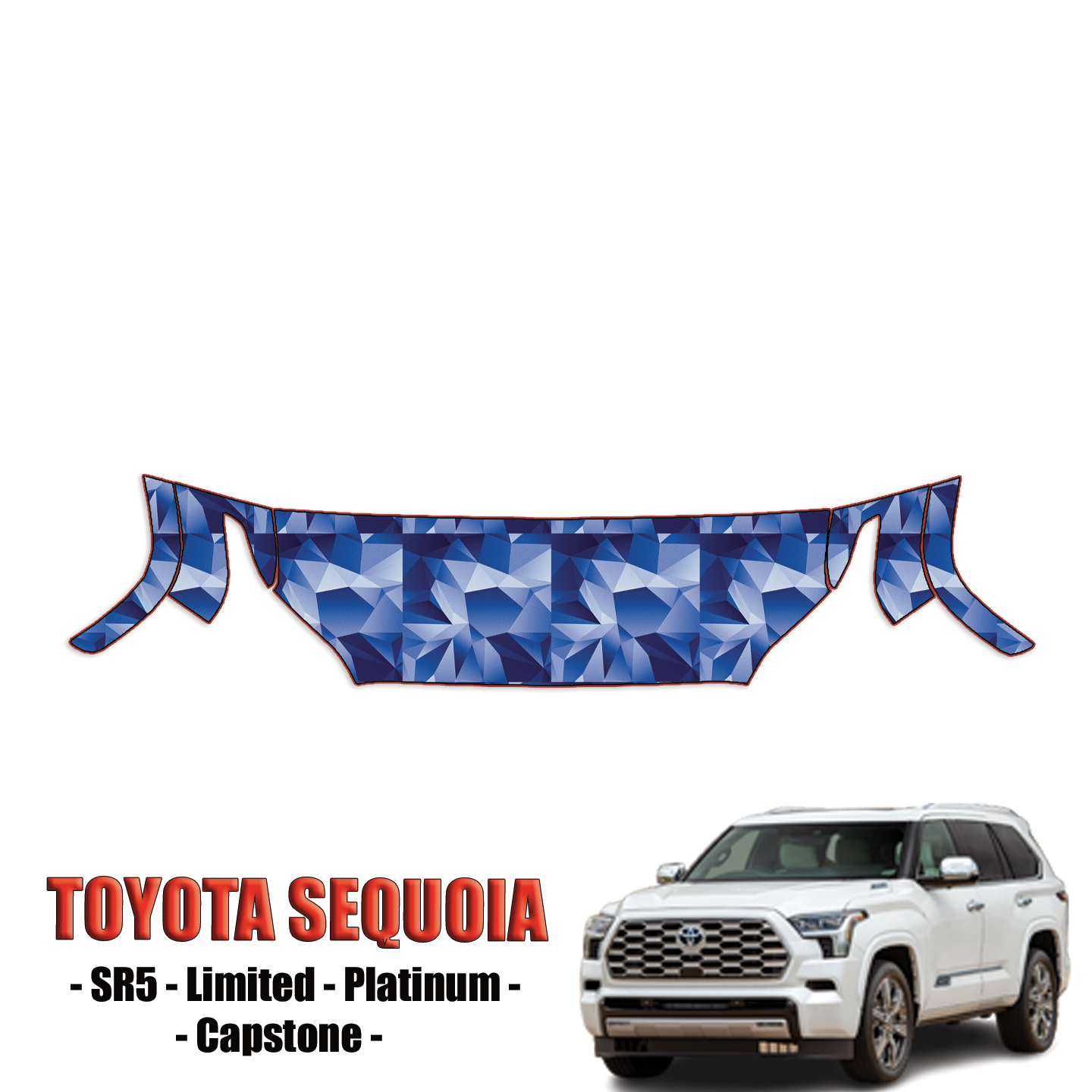 2023-2024 2023 Toyota Sequoia – SR5, Limited, Platinum, Capstone Precut Paint Protection – Partial Hood + Fenders