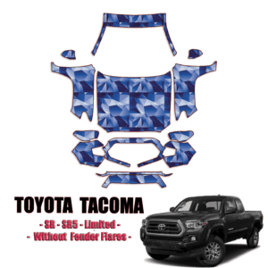 2016-2022 Toyota Tacoma – SR, SR5, Limited Without Fender Flares Pre-Cut Paint Protection Kit – Full Front + A Pillars + Rooftop