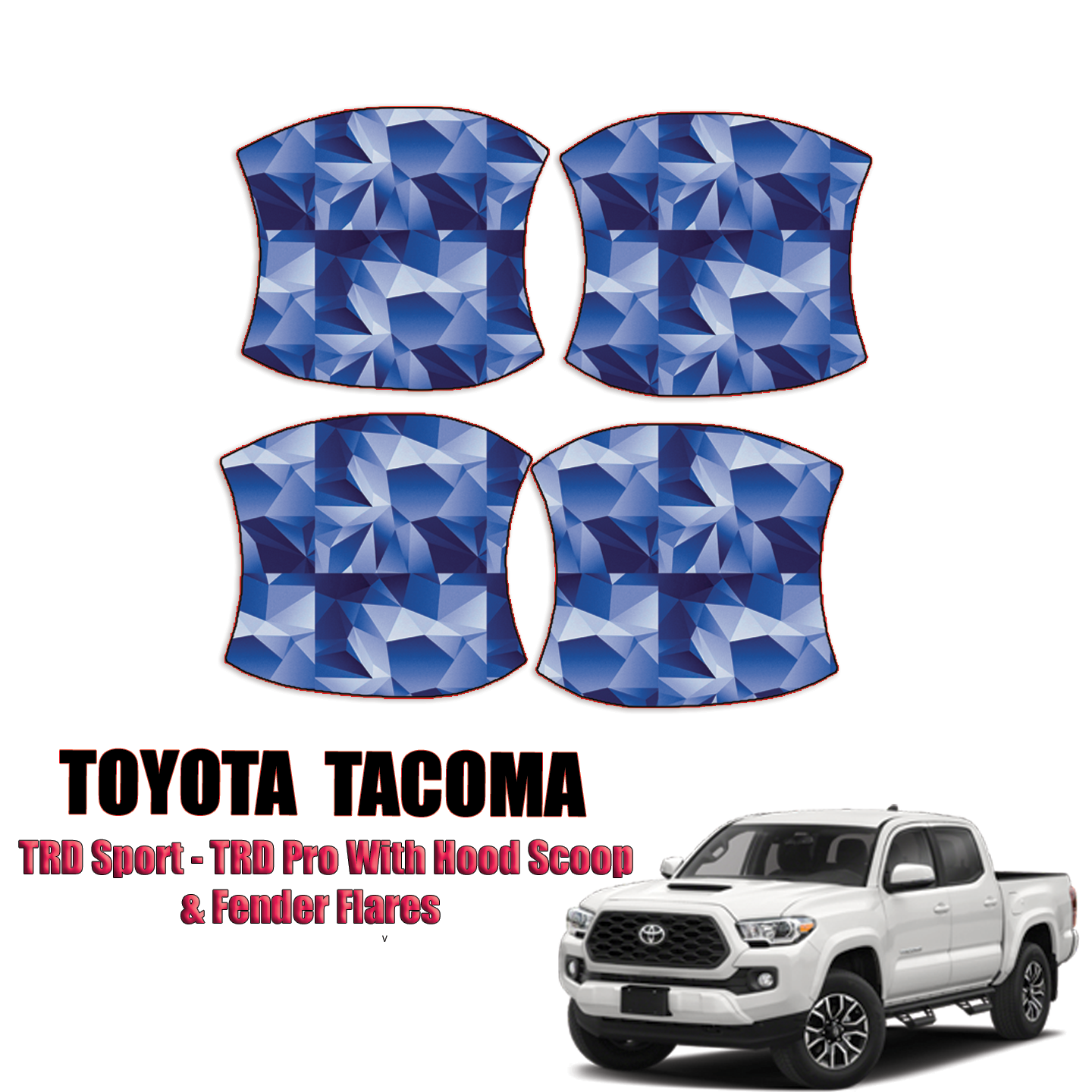 3M Toyota Tacoma 2016 Clear Bra Precut Paint Protection Film Kit