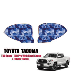 2016-2022 Toyota Tacoma – TRD Sport, TRD Pro With Hood Scoop & Fender Flares Paint Protection PPF Kit – Mirrors