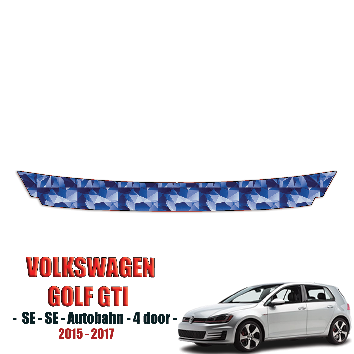 2015-2017 Volkswagen Golf GTI – S, SE, Autobahn Precut Paint Protection Kit – Bumper Step