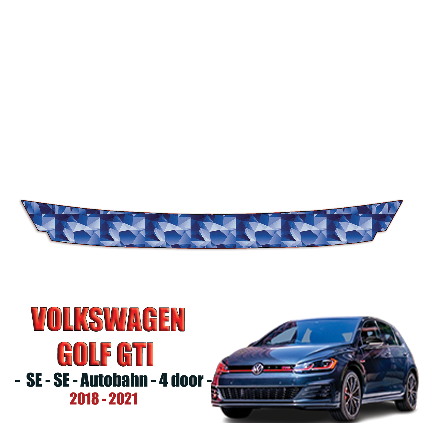 2018-2021 Volkswagen Golf GTI – S, SE, Autobahn Precut Paint Protection Kit – Bumper Step