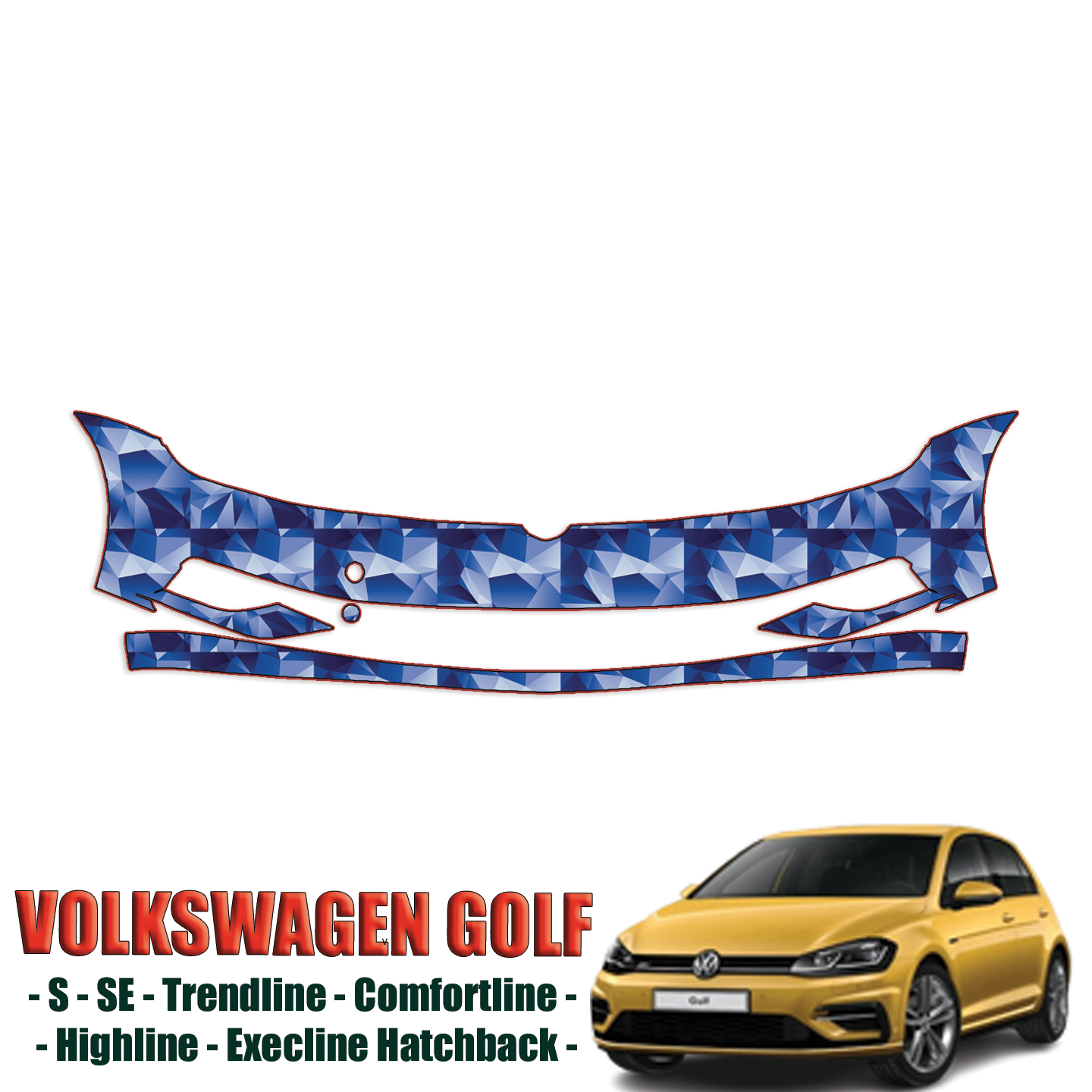2018-2023 Volkswagen Golf  Precut Paint Protection Kit – Front Bumper