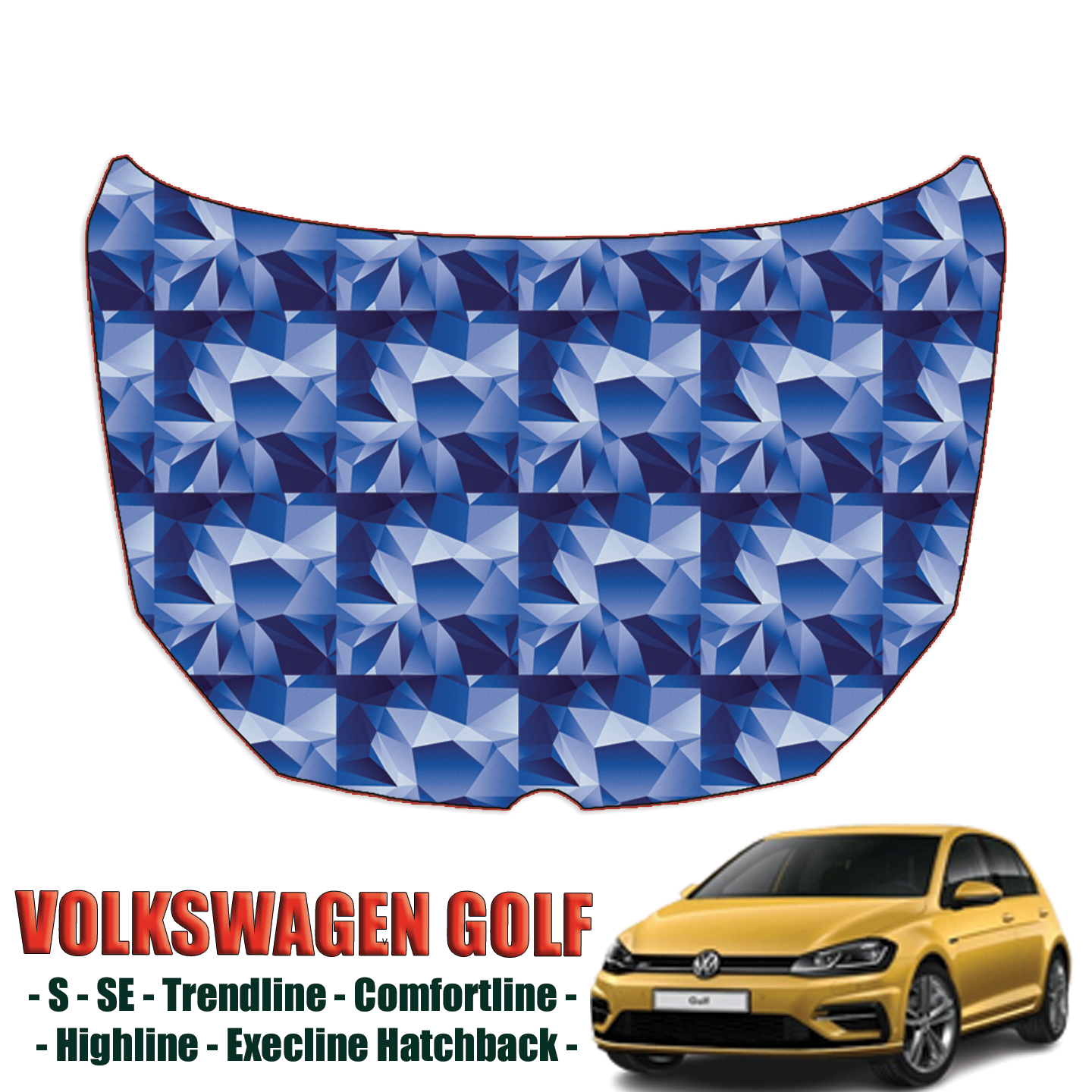 2018-2023 Volkswagen Golf – S, SE, Trendline, Comfortline, Highline, Execline, Hatchback Precut Paint protection Kit – Full Hood
