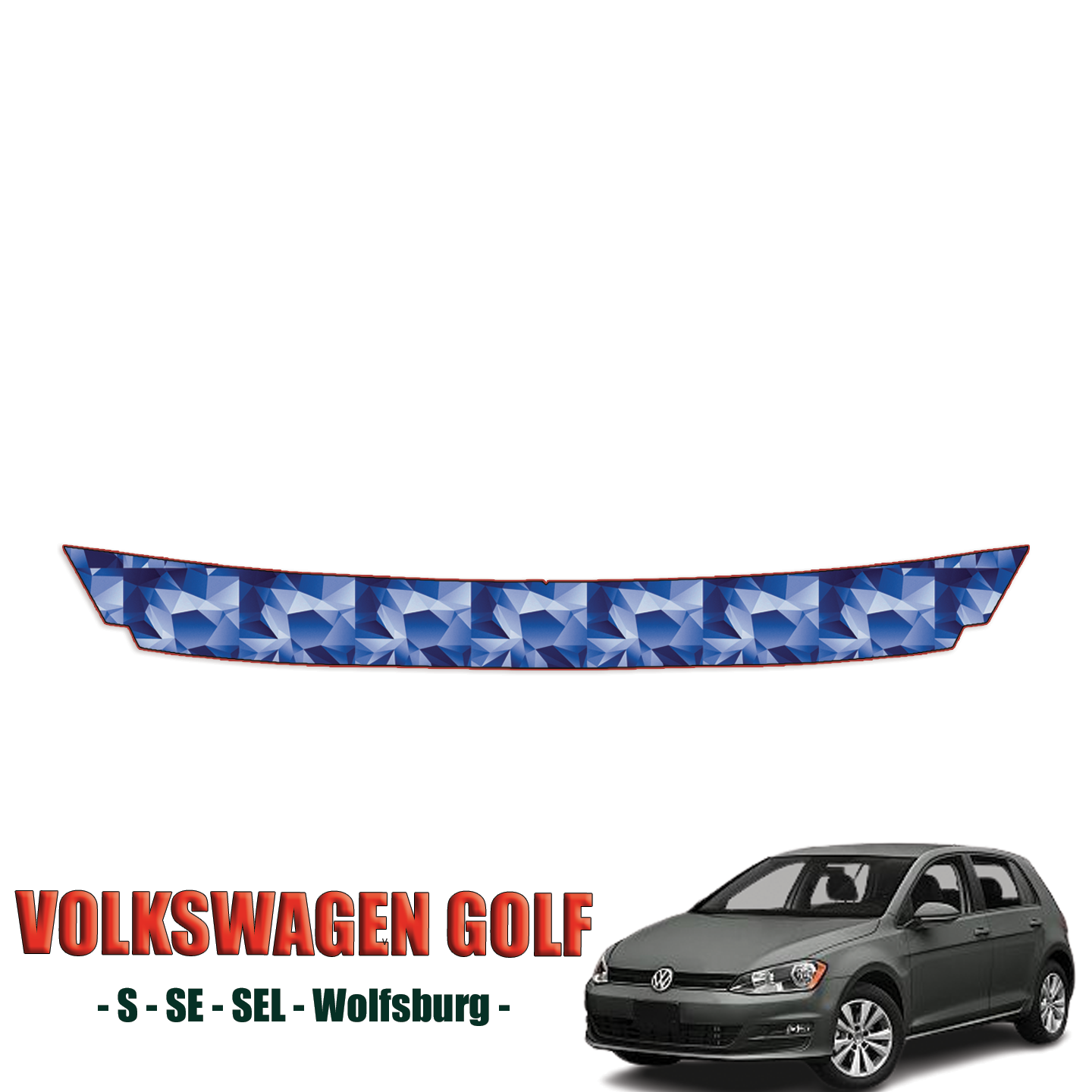 2015-2017 Volkswagen Golf S, SE, SEL, Wolfsburg Precut Paint Protection Kit – Bumper Step