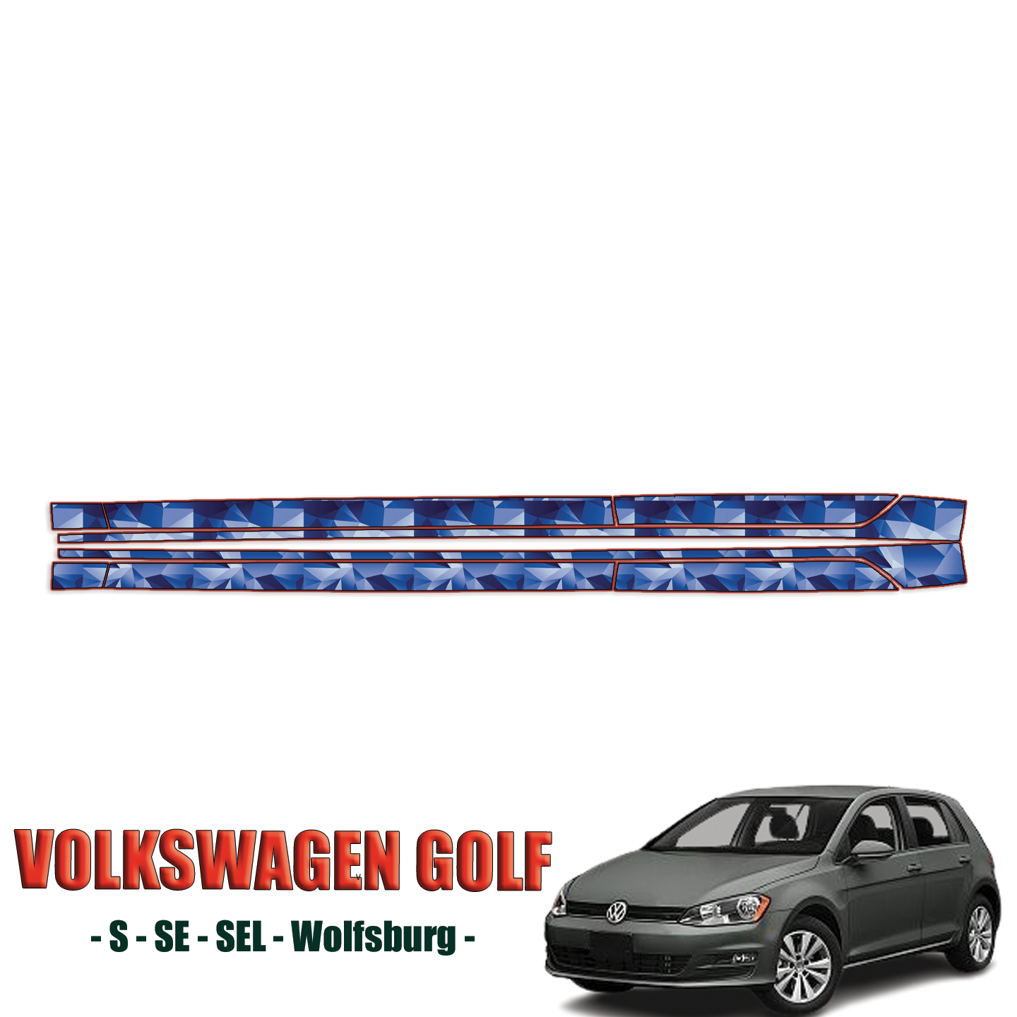 2015-2017 Volkswagen Golf S-SE-SEL-Wolfsburg Precut Paint Protection Kit – Rocker Panels