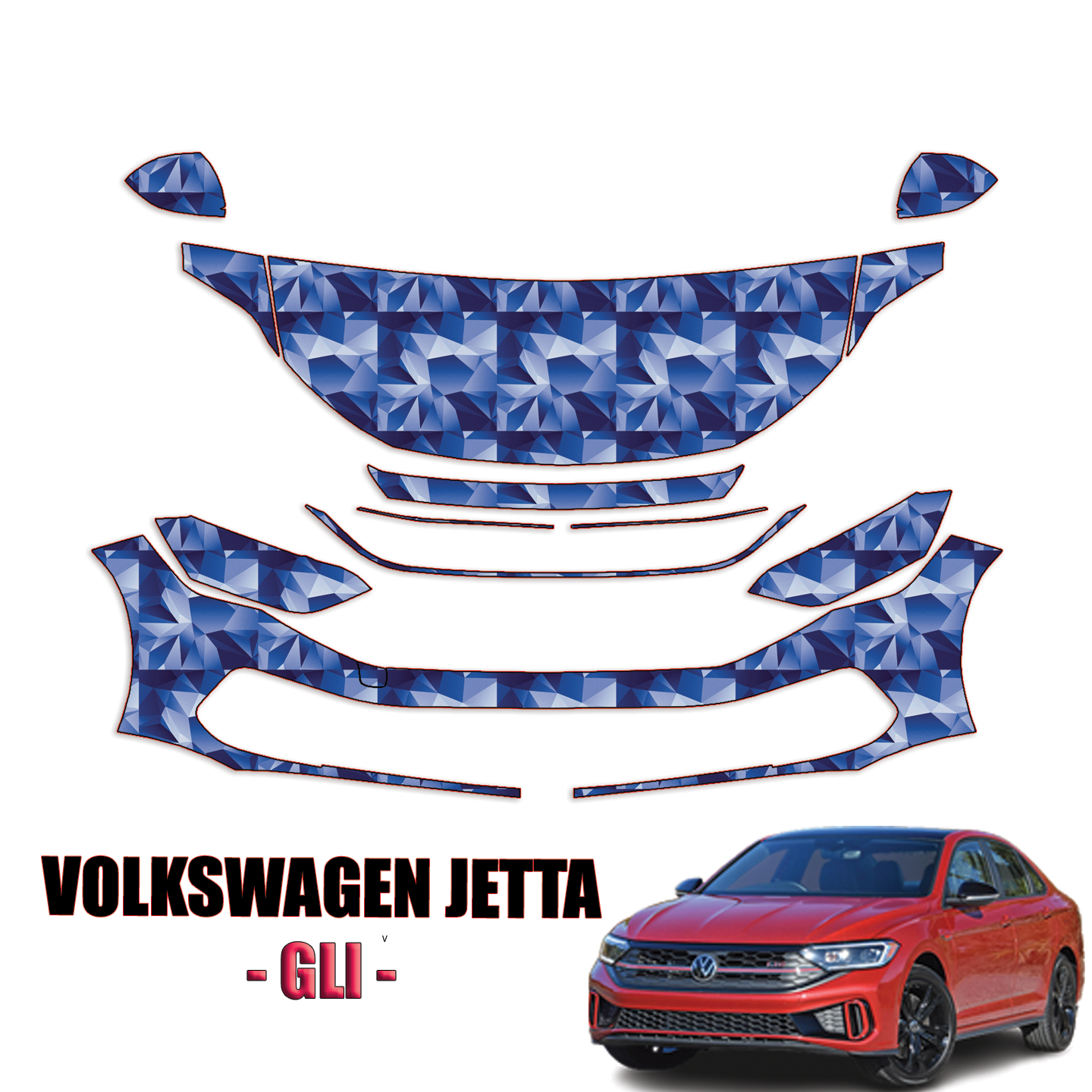 2022-2023 Volkswagen Jetta GLI  Precut Paint Protection Kit – Partial Front