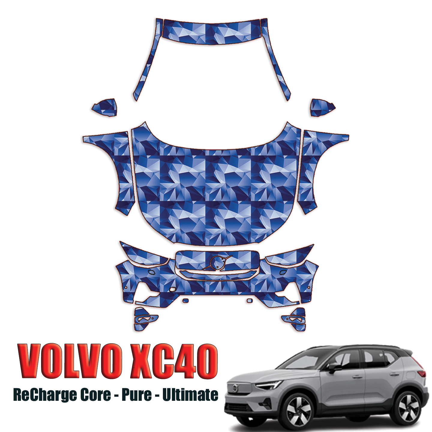 2023-2024 Volvo XC40 – ReCharge Core, Pure, Ultimate Pre Cut Paint Protection Kit – Full Front