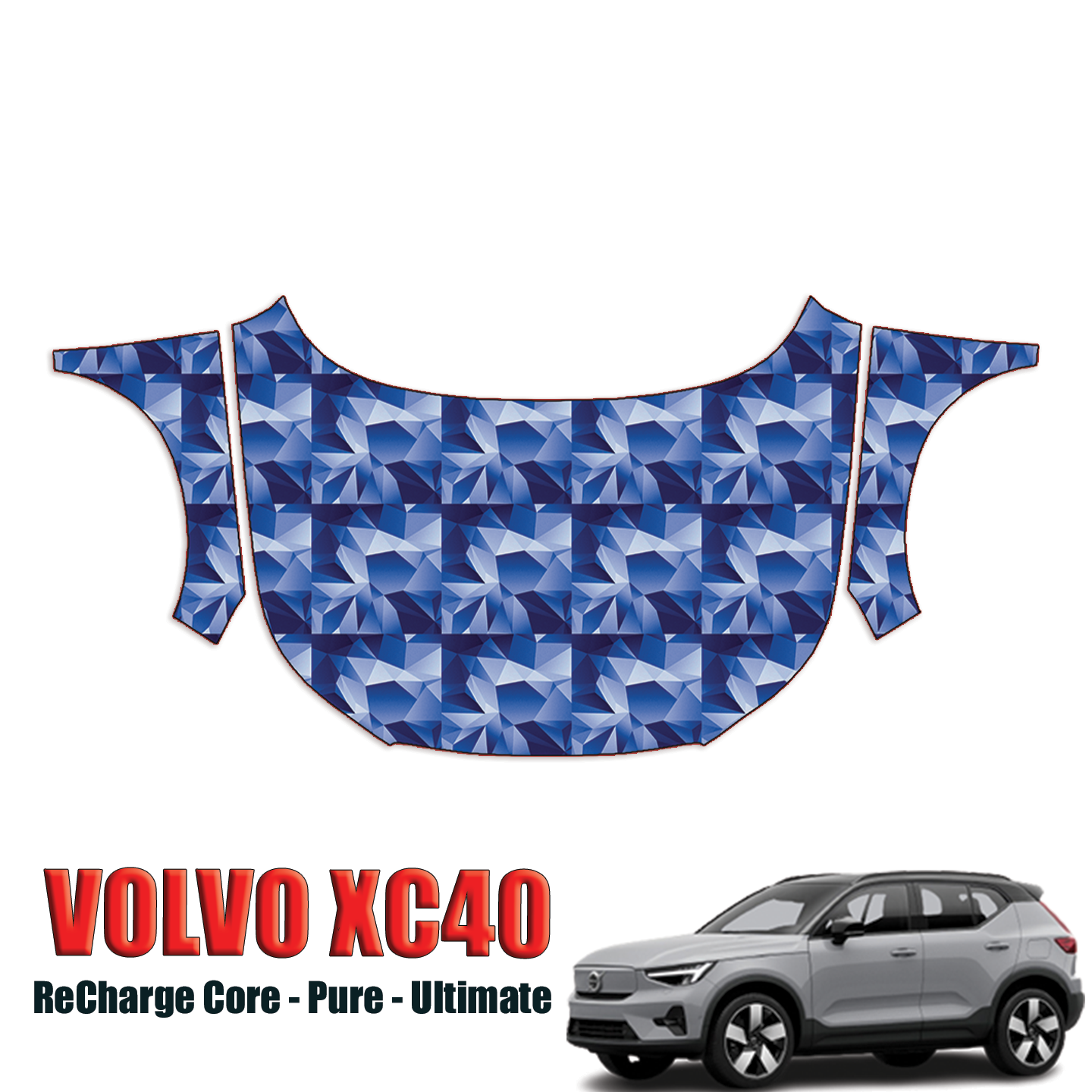 2023-2024 Volvo XC40 – ReCharge Core, Pure, Ultimate Precut Paint Protection Kit – Full Hood + Fenders