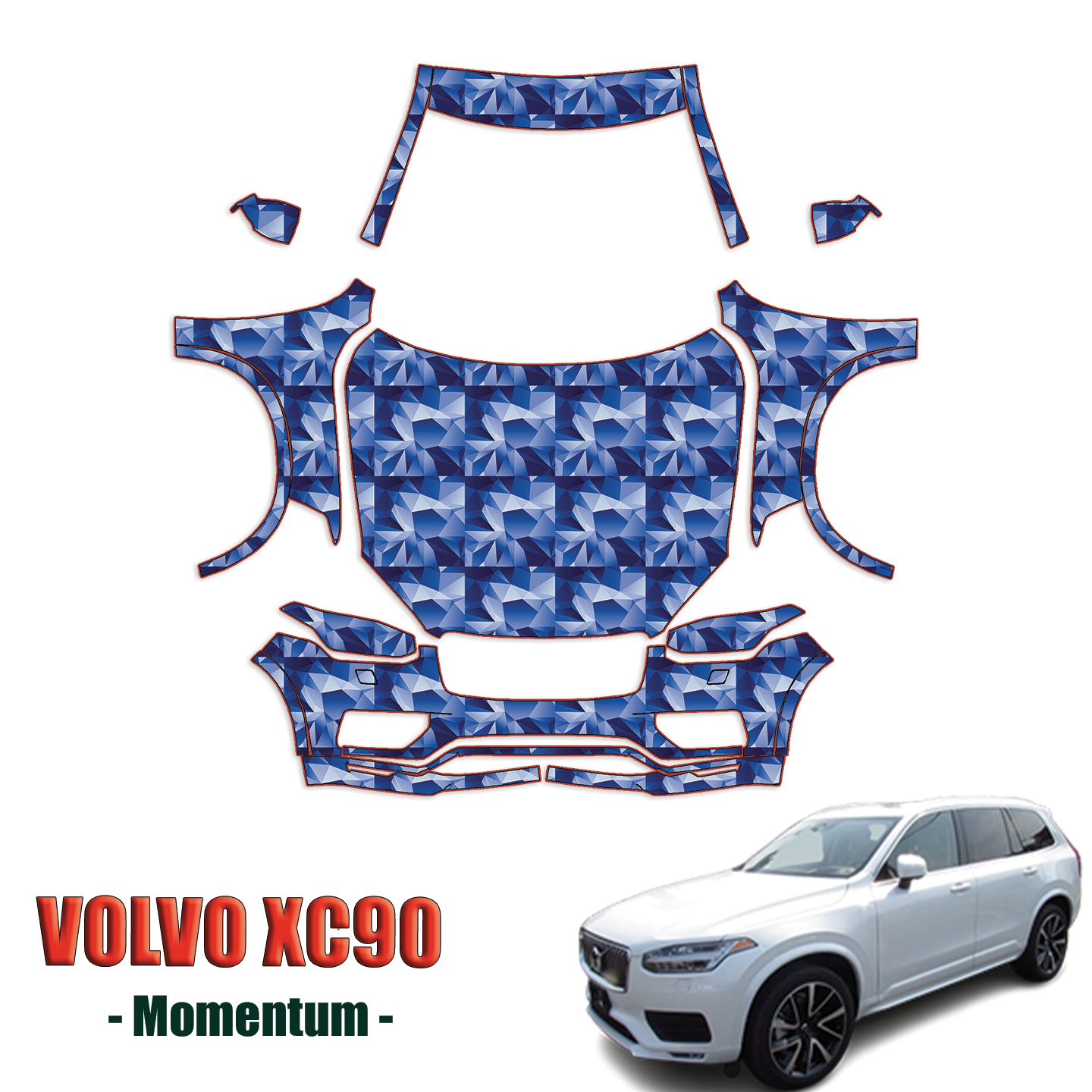 2020-2023 Volvo XC90 – Momentum Pre Cut Paint Protection Kit – Full Front