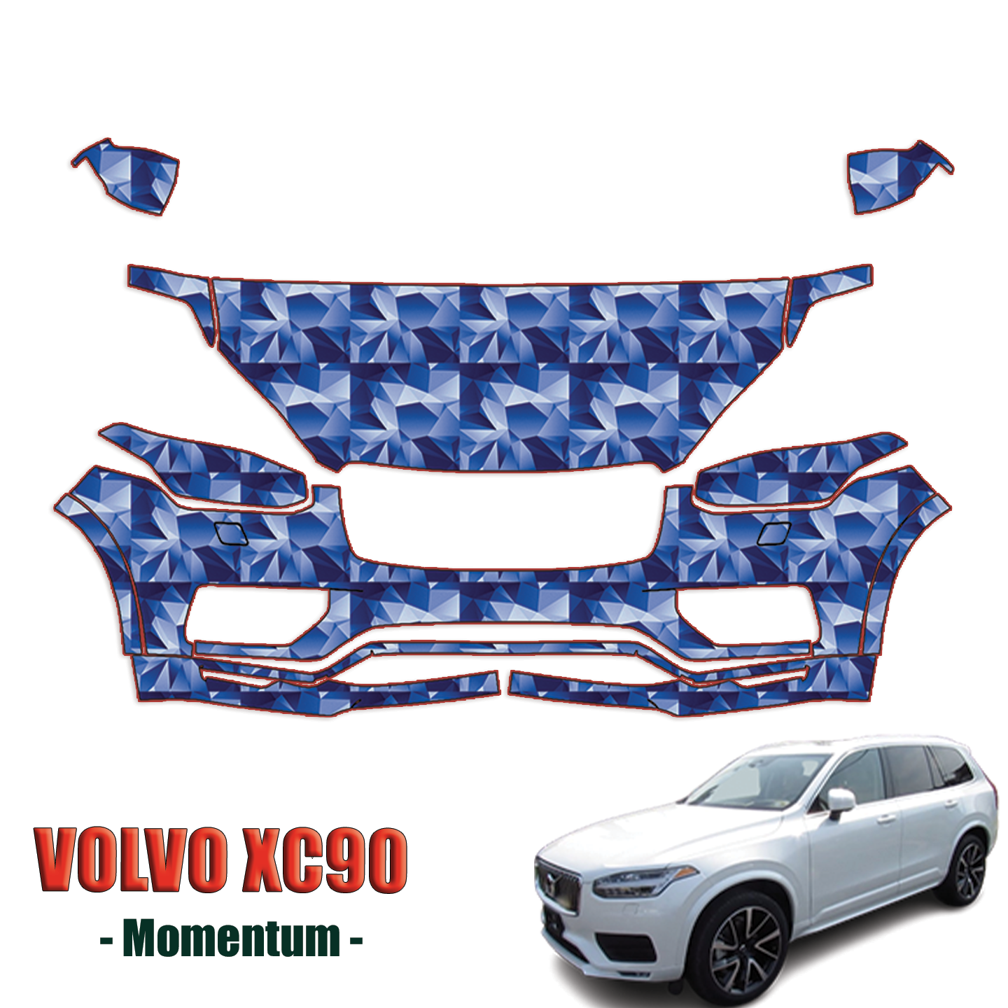 2020-2023 Volvo XC90 – Momentum Paint Protection PPF Kit – Partial Front