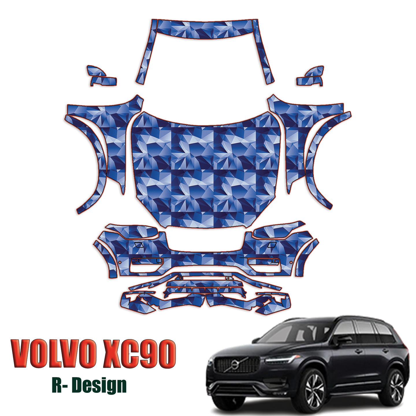 2020-2023 Volvo XC90 R-Design Pre Cut Paint Protection Kit – Full Front
