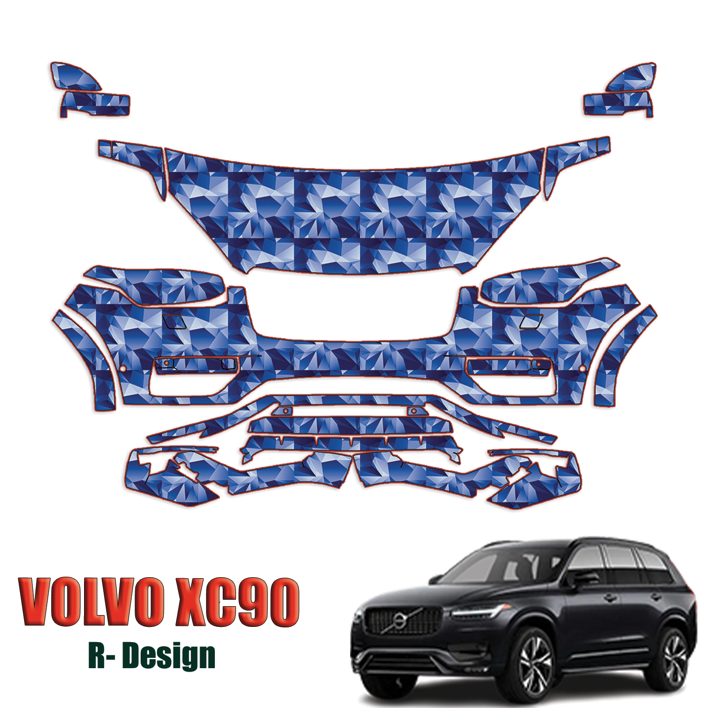 2020-2023 Volvo XC90 R-Design Paint Protection PPF Kit – Partial Front
