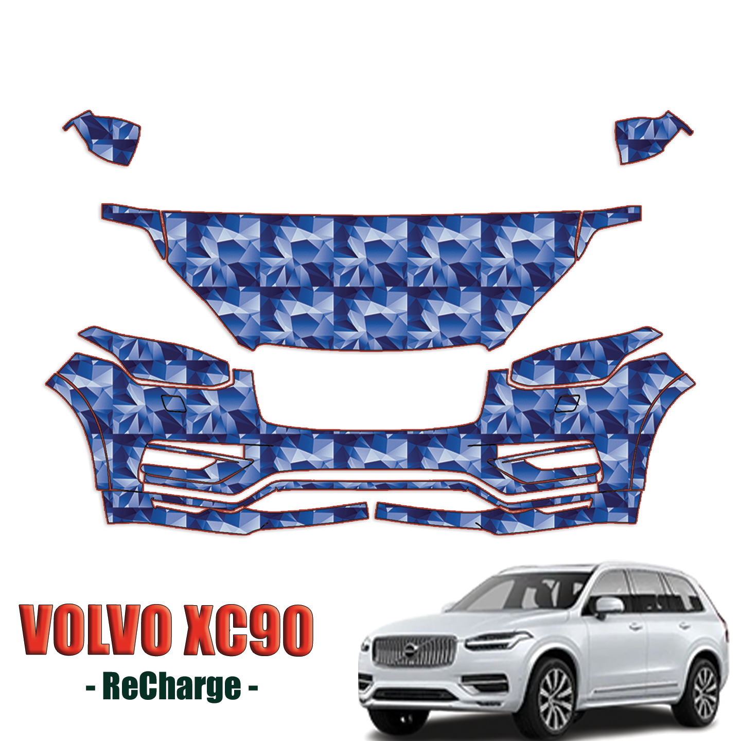 2020-2024 Volvo XC90 Re-Charge Precut Paint Protection PPF Kit – Partial Front