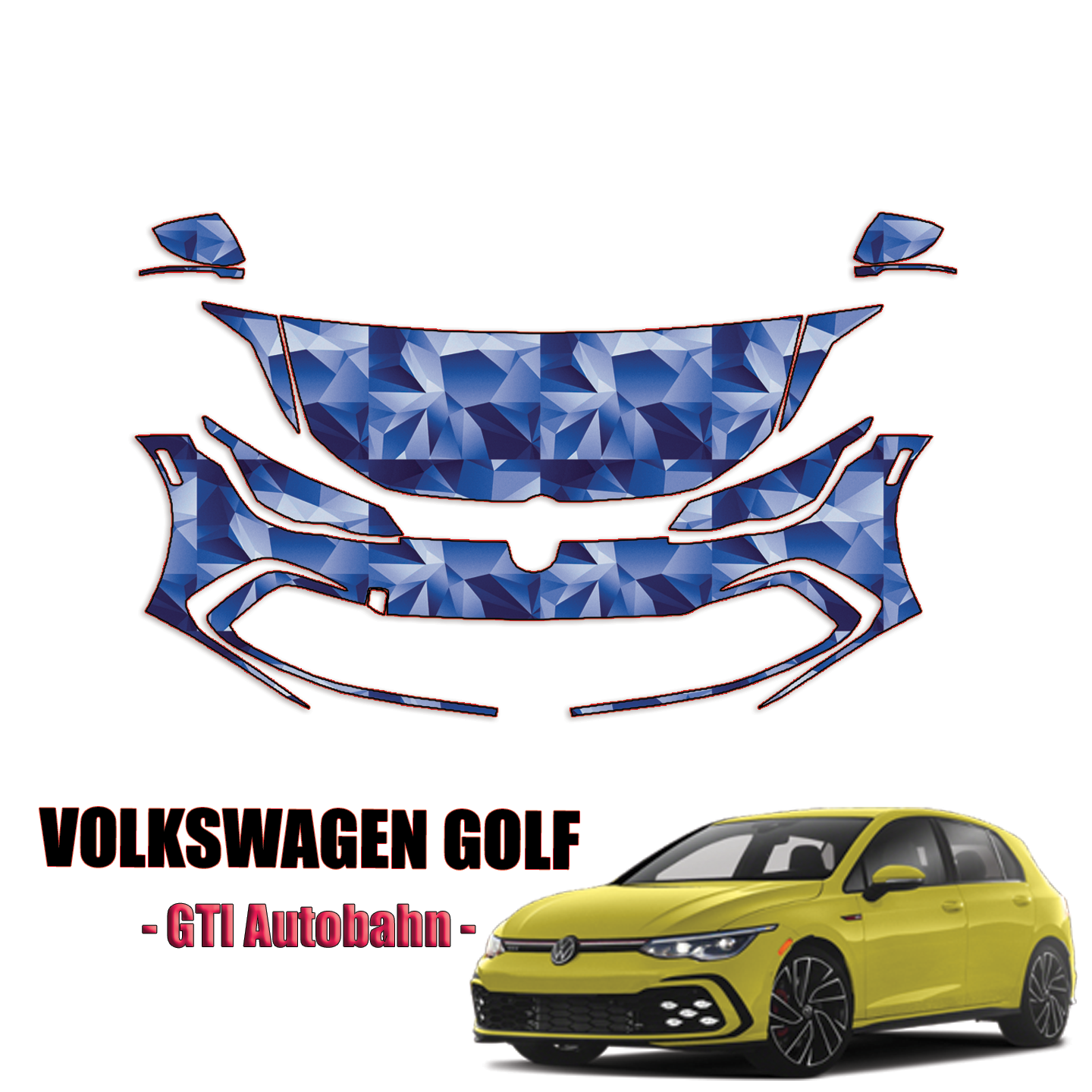 2022-2024 Volkswagen Golf GTI Autobahn Precut Paint Protection Kit ...