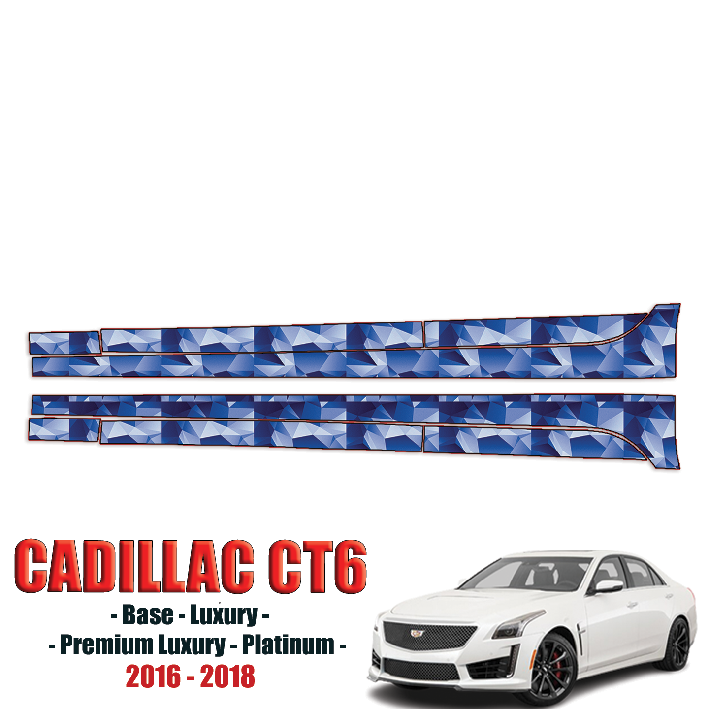 2016-2018 Cadillac CT6 Precut Paint Protection PPF Kit – Rocker Panels