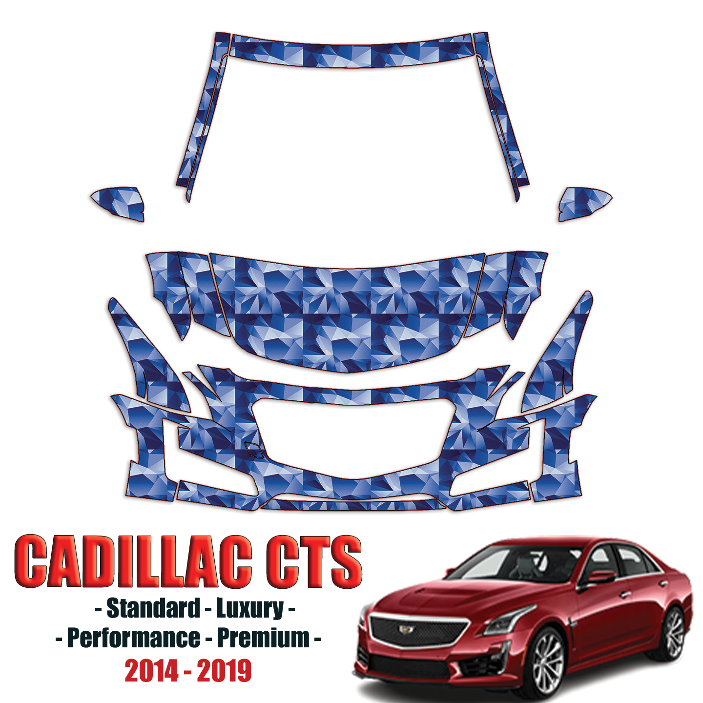 2014-2019 Cadillac CTS Precut Paint Protection PPF Kit – Partial Front