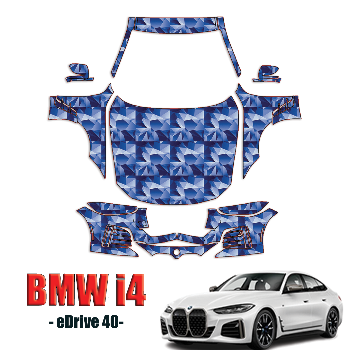 2022-2024 BMW i4 eDrive40 Pre Cut Paint Protection Kit – Full Front + A Pillars + Rooftop