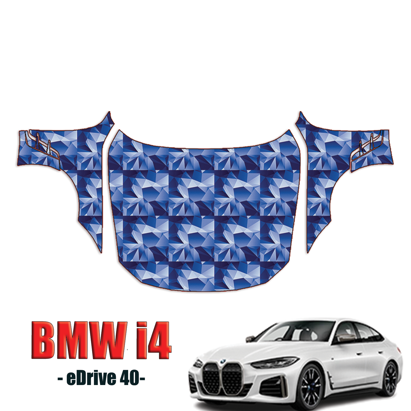 2022-2024 BMW i4 eDrive 40 Precut Paint Protection Kit-Full Hood + Fenders