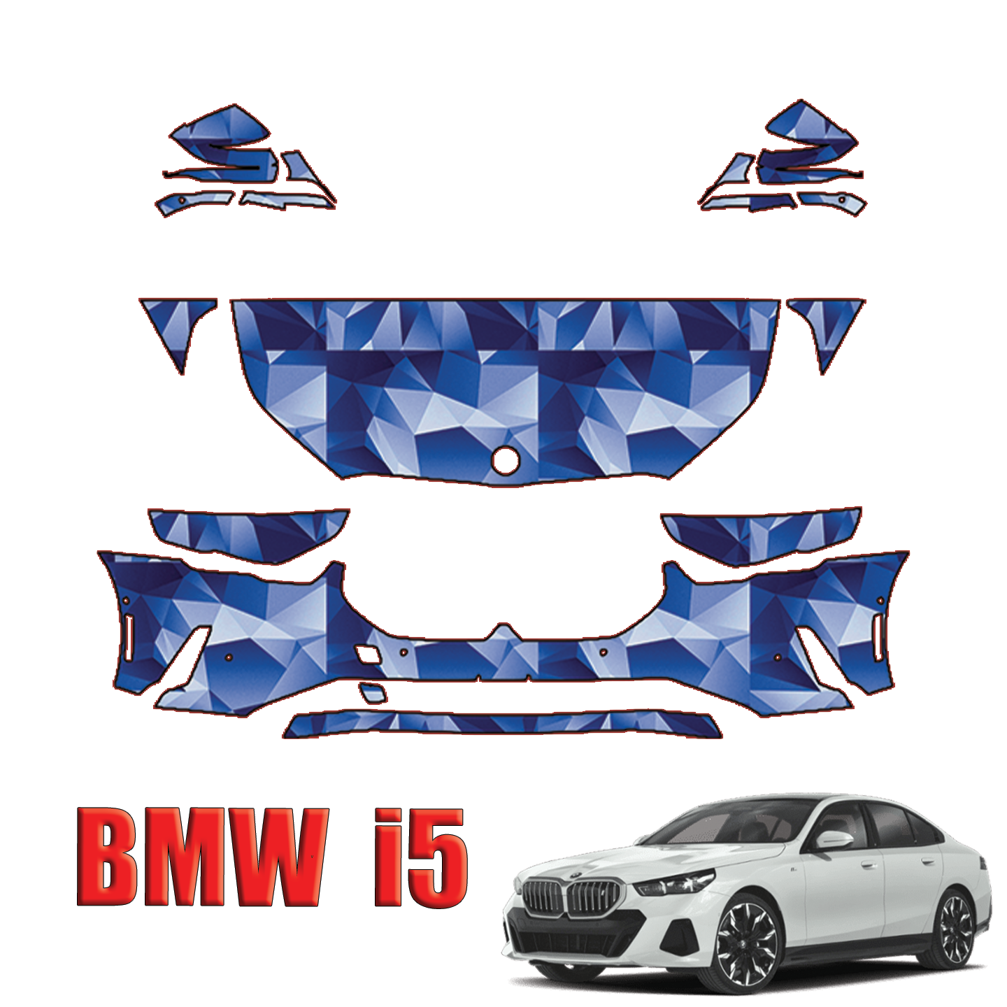 2024-2025 BMW i5 Precut Paint Protection PPF Kit – Partial Front