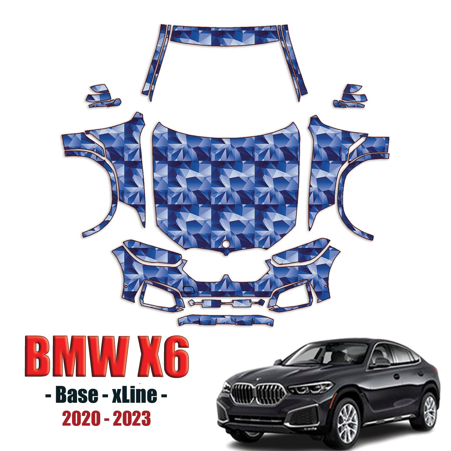 2020-2023 BMW X6 – Base, xLine Precut Paint Protection Kit – Full Front