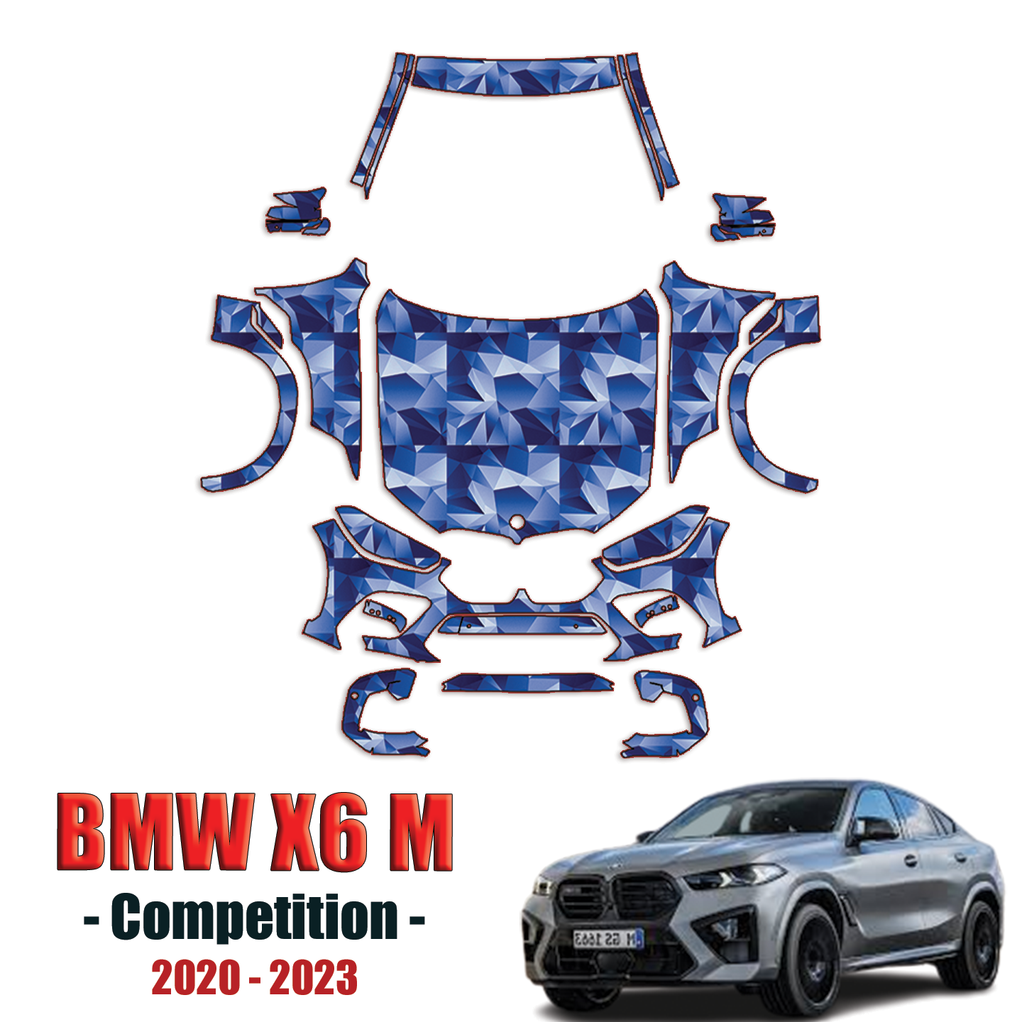 2020-2023 BMW X6 M – Competition Precut Paint Protection Kit – Full Front