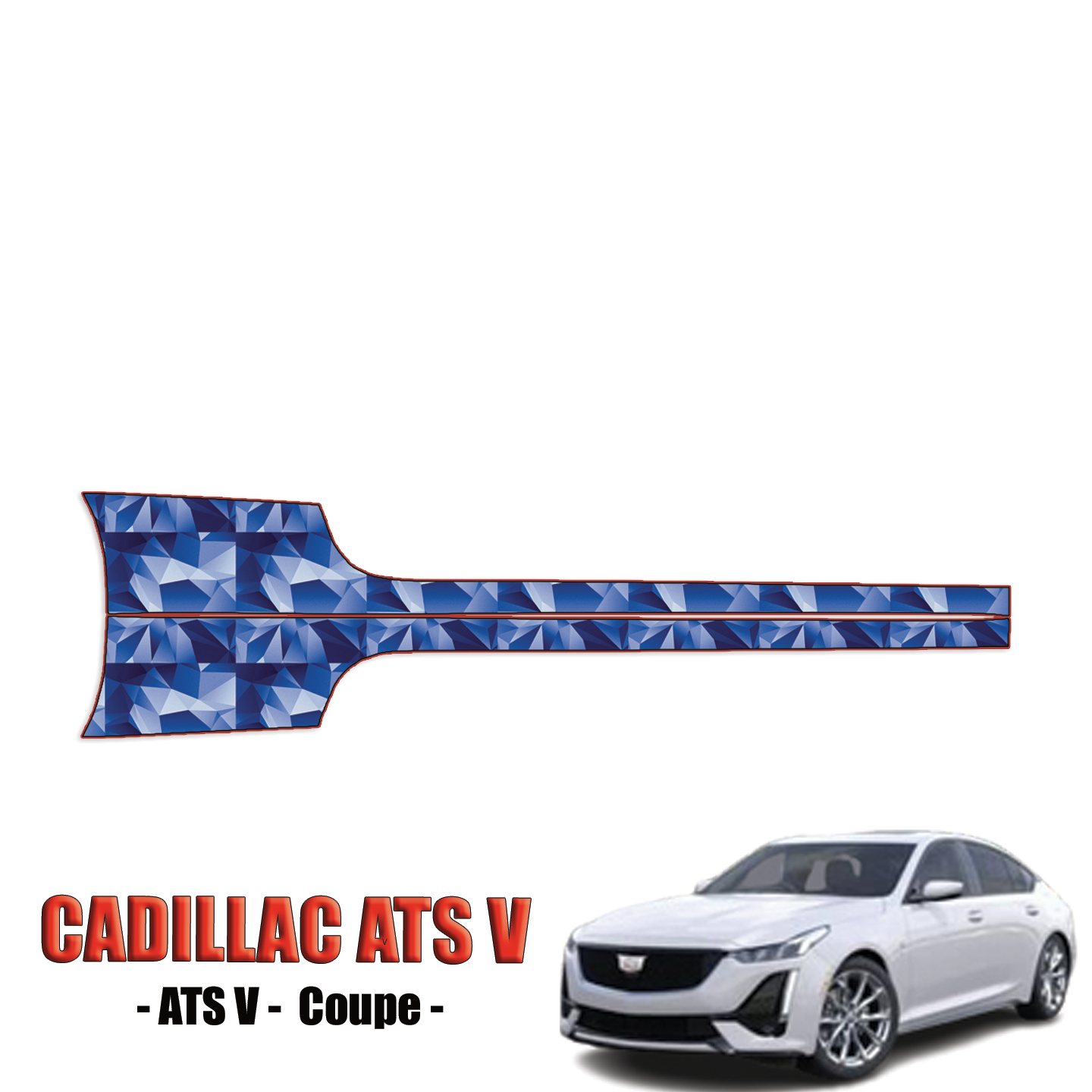2016-2024 Cadillac ATS V – Coupe Precut Paint Protection Kit – Rocker Panels