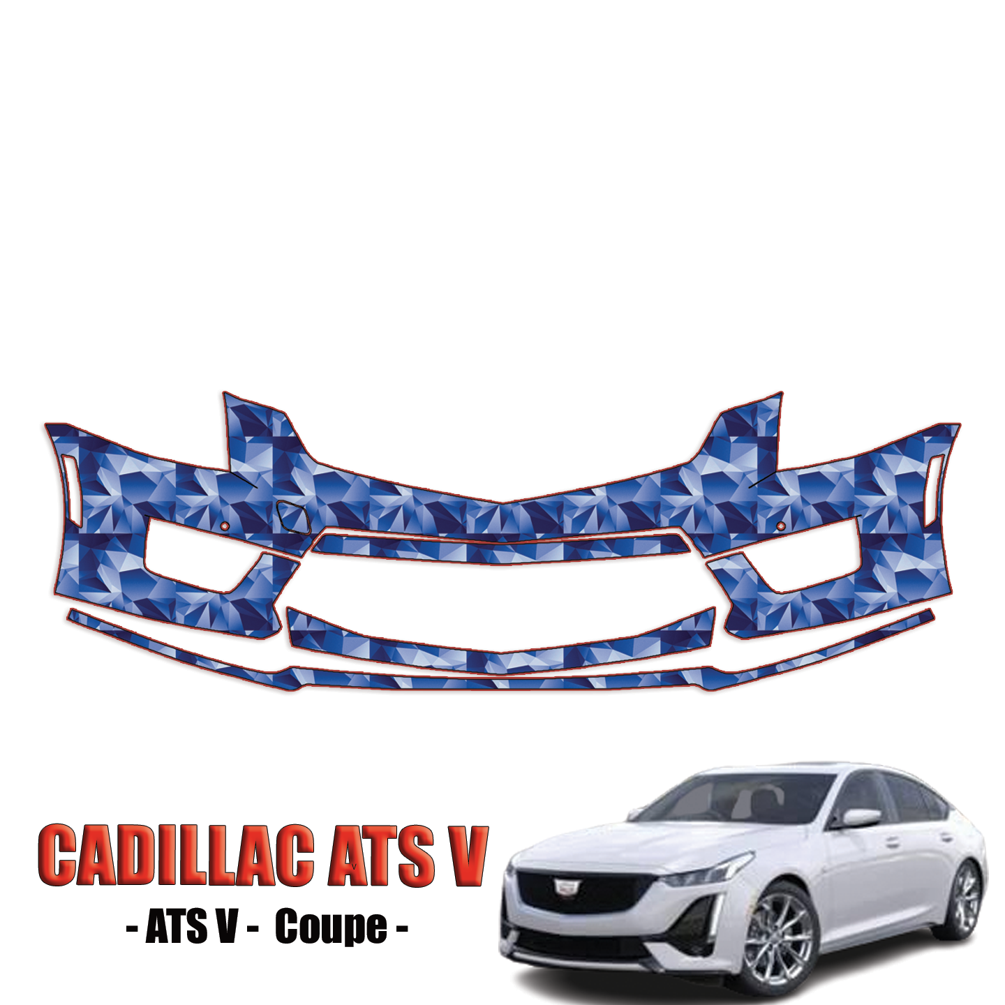 2016-2019 Cadillac ATS V Coupe Precut Paint Protection Kit – Front Bumper
