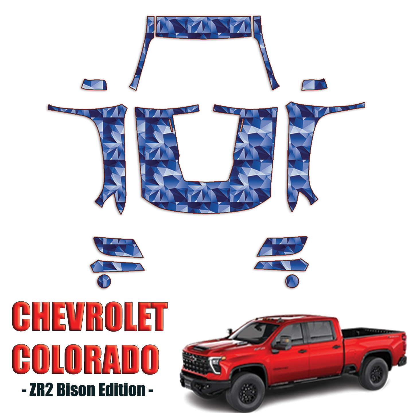 2021-2024 Chevrolet Colorado ZR2 Bison Edition Precut Paint Protection PPF Kit – Full Front