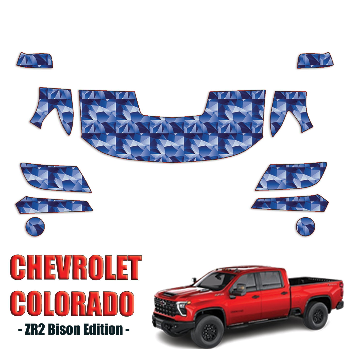 2021-2024 Chevrolet Colorado Precut Paint Protection PPF Kit – Partial Front