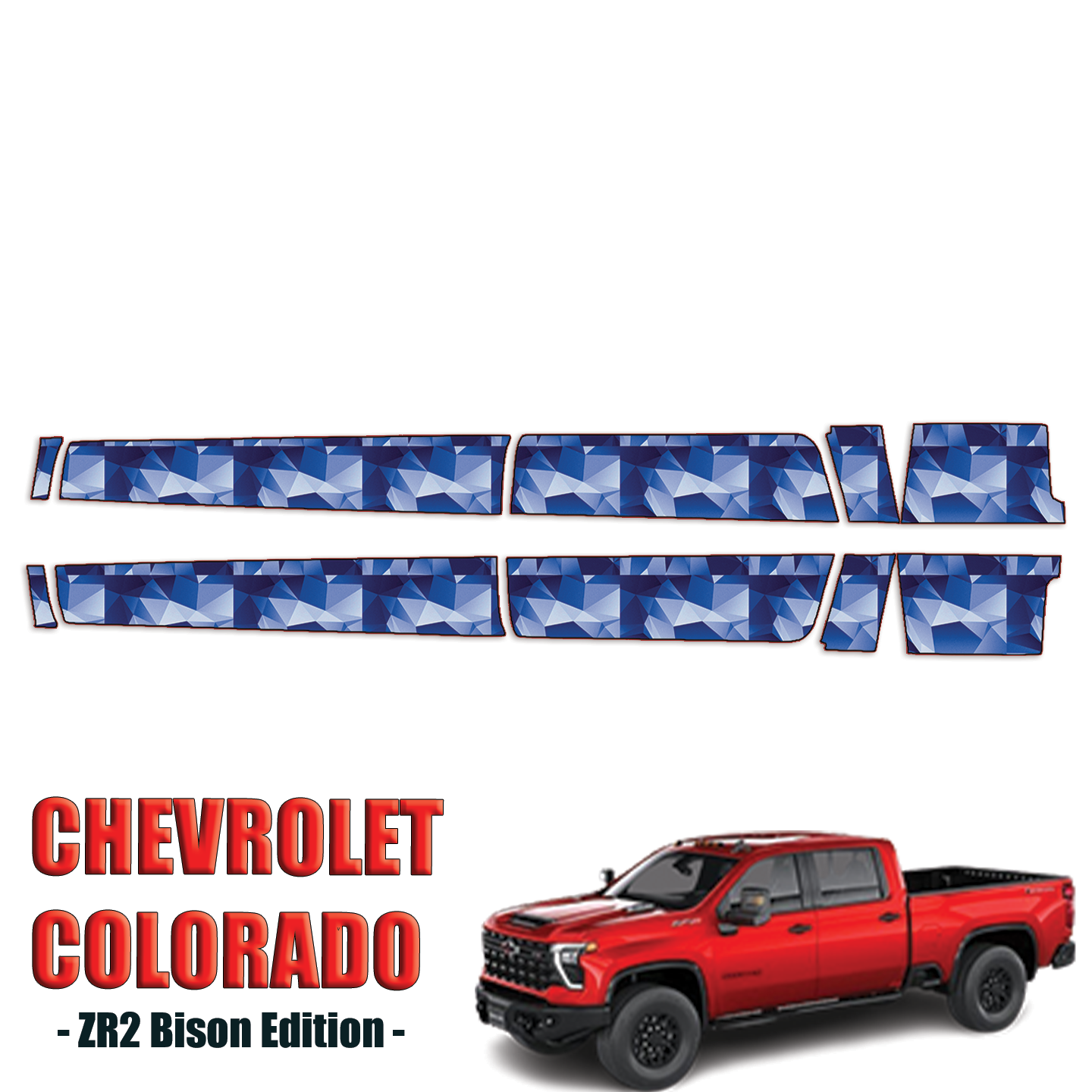 2021-2024 Chevrolet Colorado ZR2 Bison Edition Precut Paint Protection PPF Kit – Rocker Panels