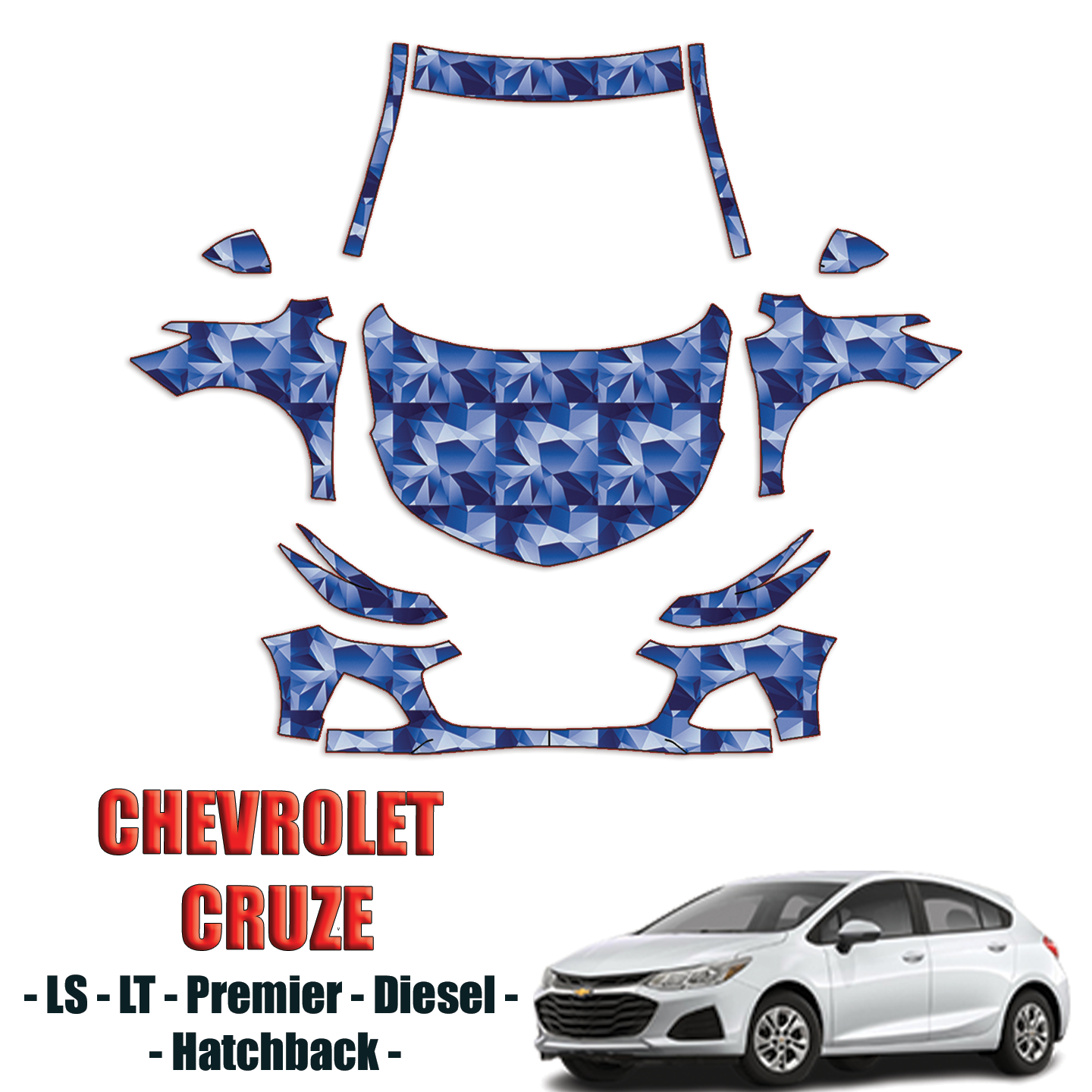 2019-2024 Chevrolet Cruze Hatchback Precut Paint Protection PPF Kit – Full Front