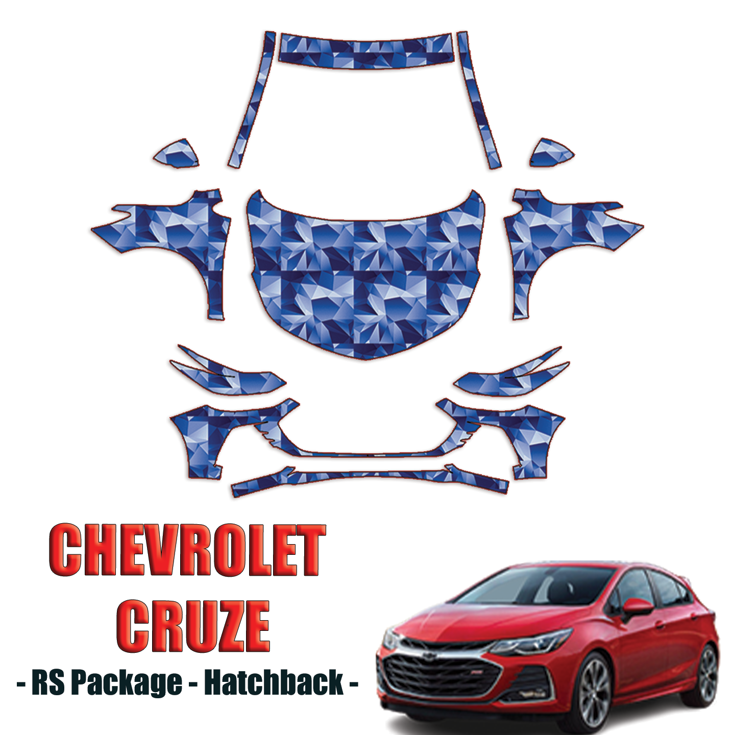 2019-2024 Chevrolet Cruze RS Package Precut Paint Protection PPF Kit – Full Front