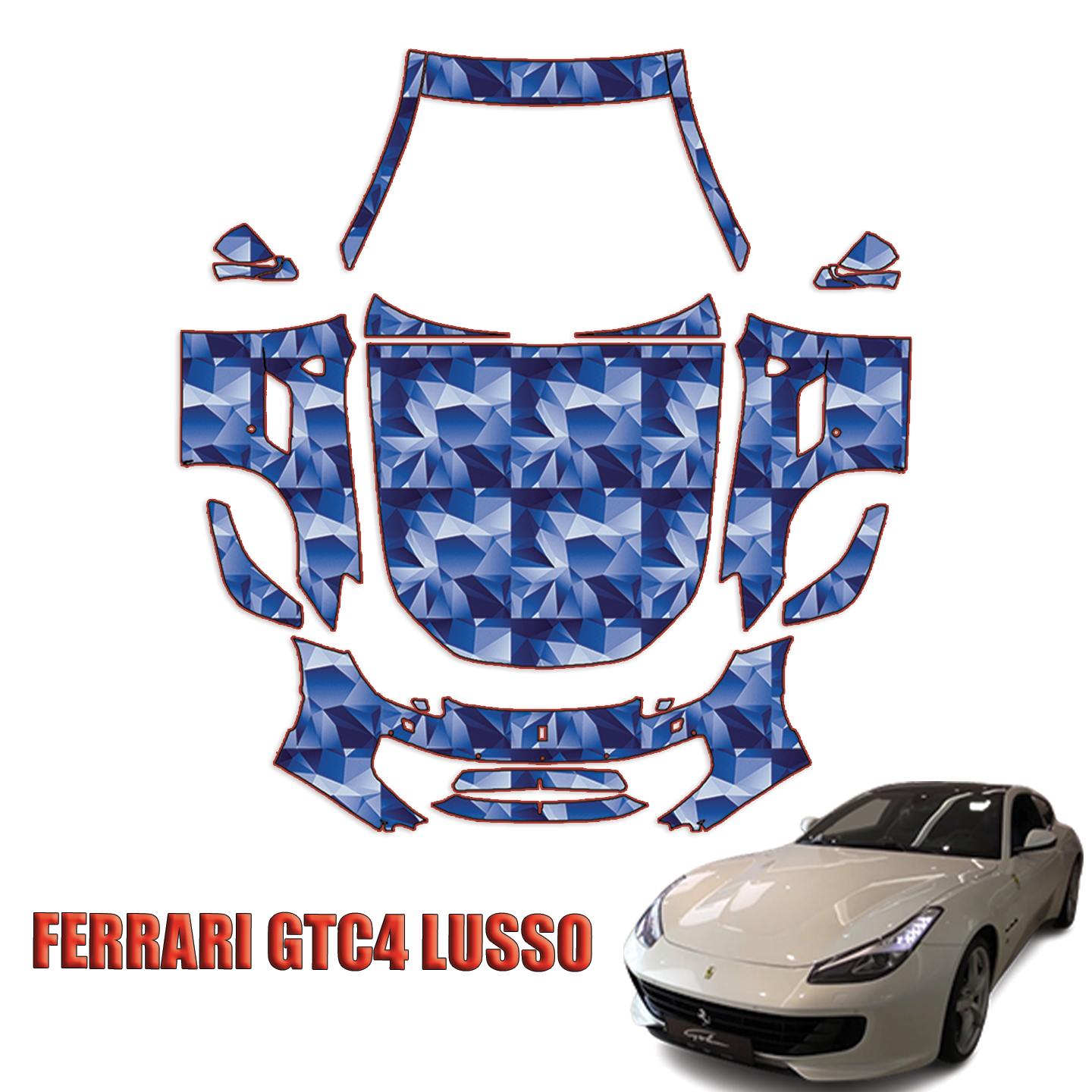 2017-2024 Ferrari GTC4 LUSSO Precut Paint Protection Kit – Full Front + A Pillars + Rooftop